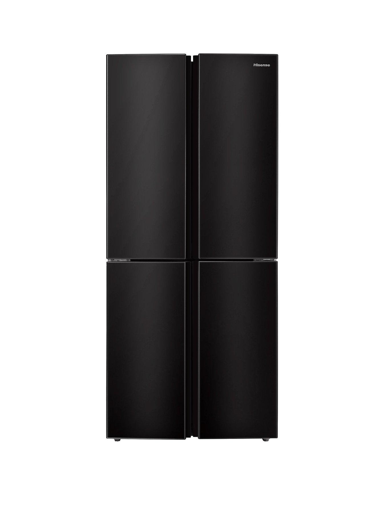 Fridgemaster MQ79394EB 80cm Cross Door, American Fridge Freezer - Black