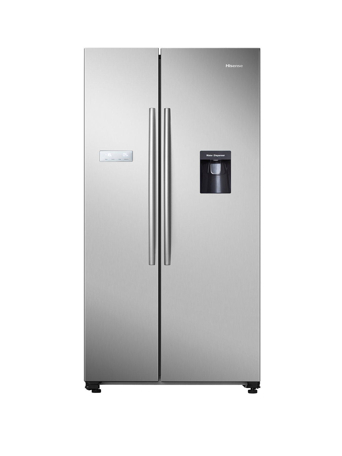 Hisense Rs741N4Wce 90Cm Wide, Side By Side, American-Style Fridge Freezer With Non-Plumbed Water Dispenser - Stainless Steel