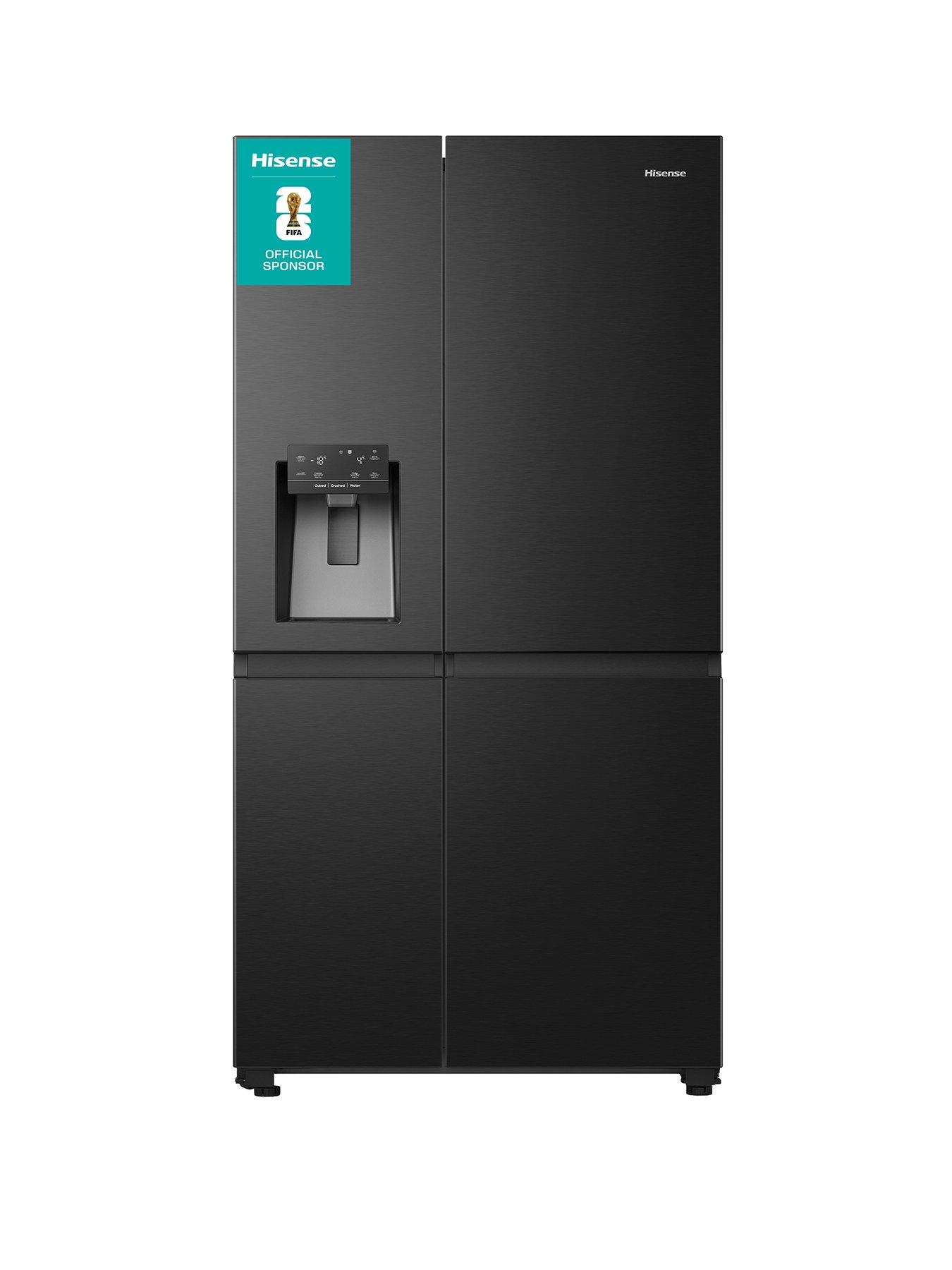 Hisense RS818N4IFE Pureflat Infinite series, 90cm Wide Side by Side, American Fridge Freezer - Black Stainless Steel