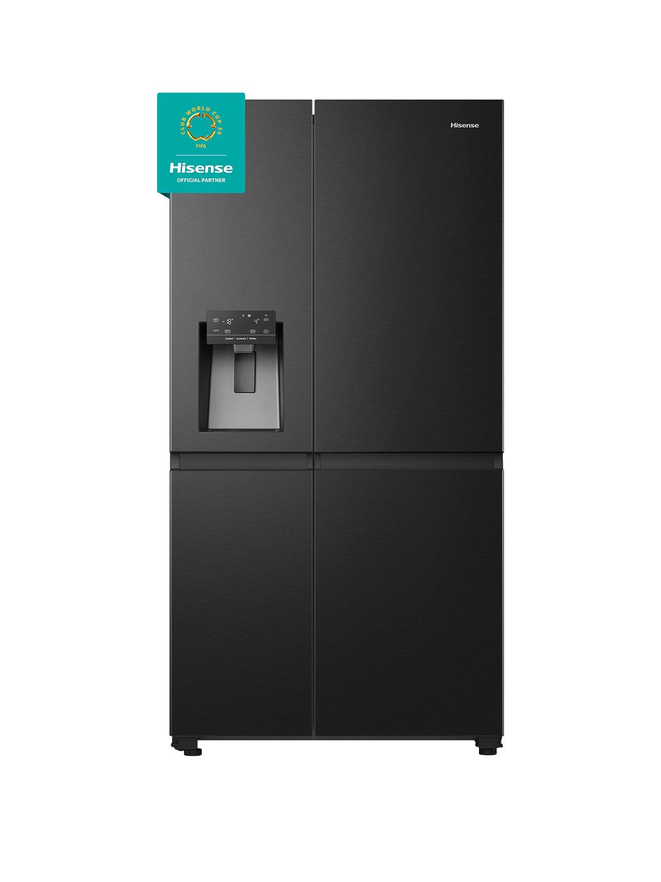 Hisense RS818N4IFE Pureflat Infinite series, 90cm Wide Side by Side, American Fridge Freezer - Black Stainless Steel