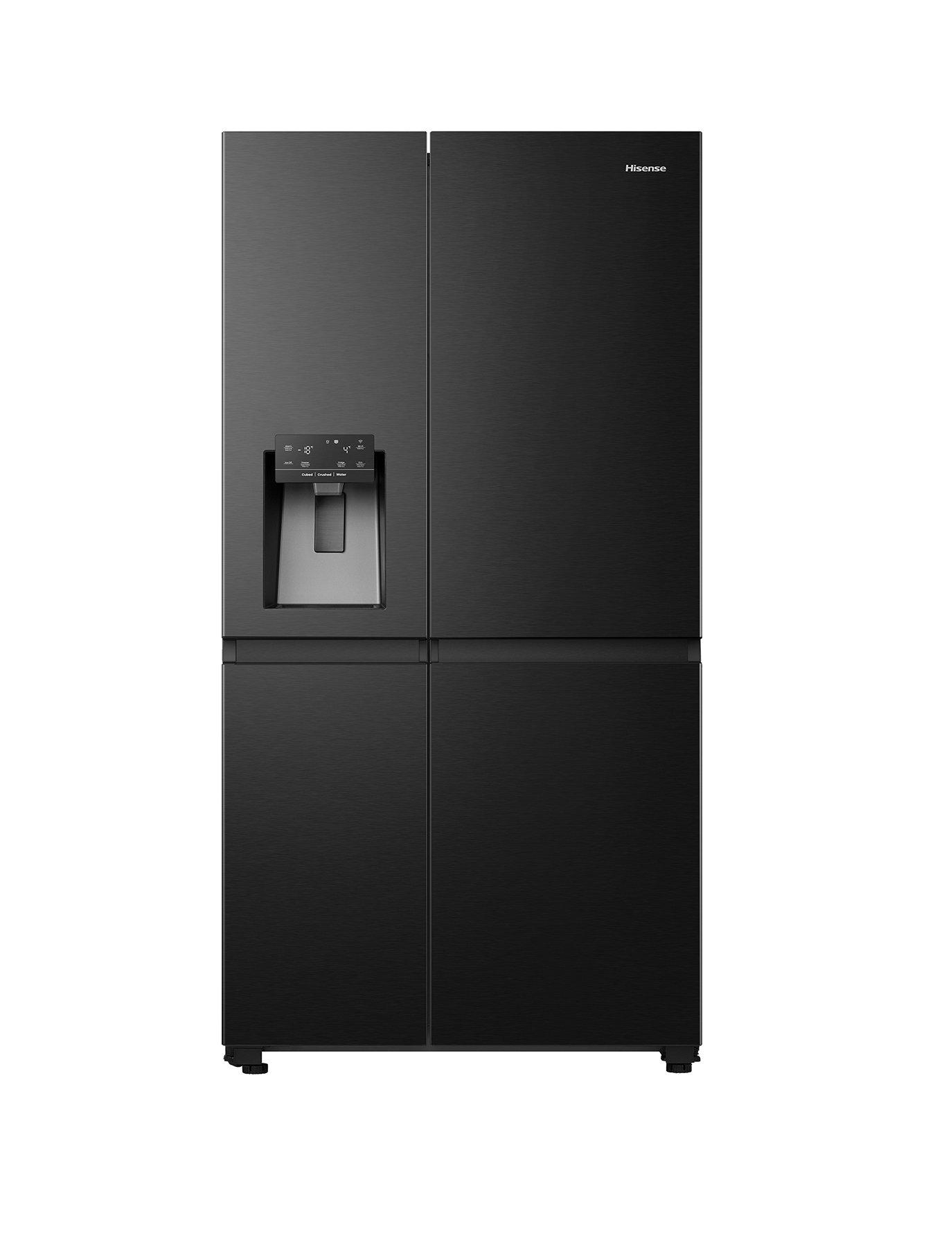 Hisense RS818N4IFE Pureflat Infinite series, 90cm Wide Side by Side, American Fridge Freezer - Black Stainless Steel