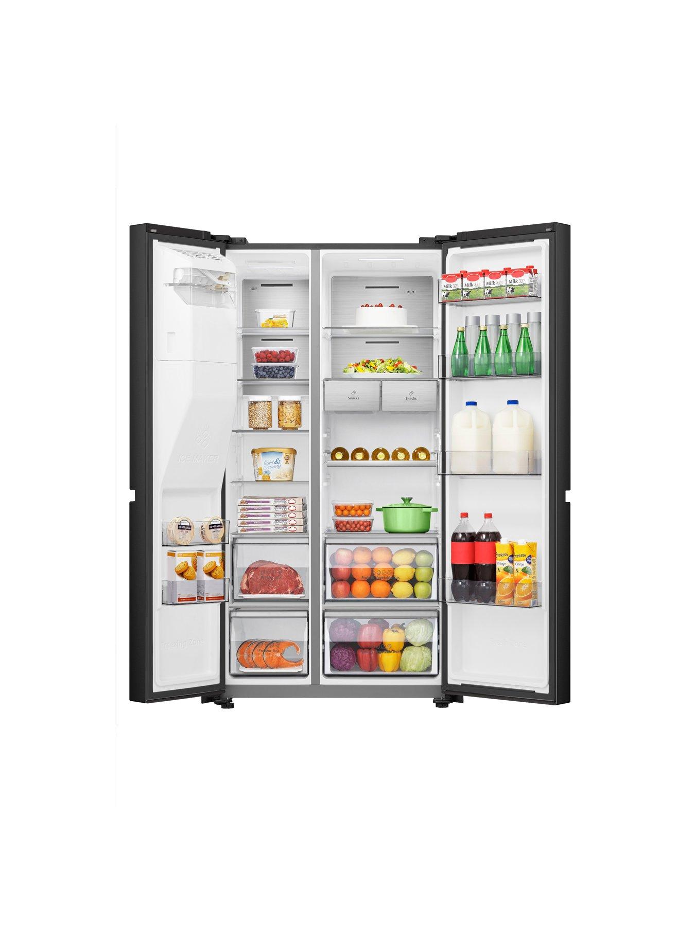 Image 2 of 8 of Hisense RS818N4IFE Pureflat Infinite series, 90cm Wide Side by Side, American Fridge Freezer - Black Stainless Steel