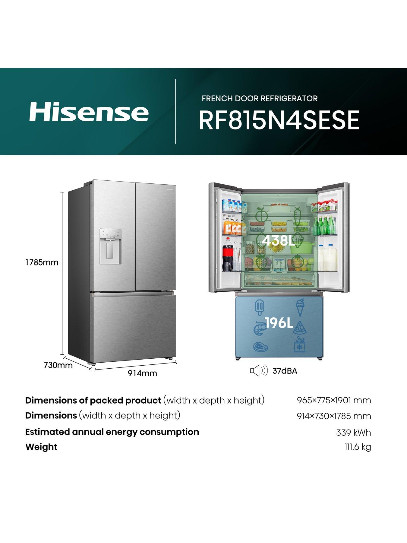 Hisense RF815N4SESE Pureflat 90cm French Door, American Fridge Freezer
