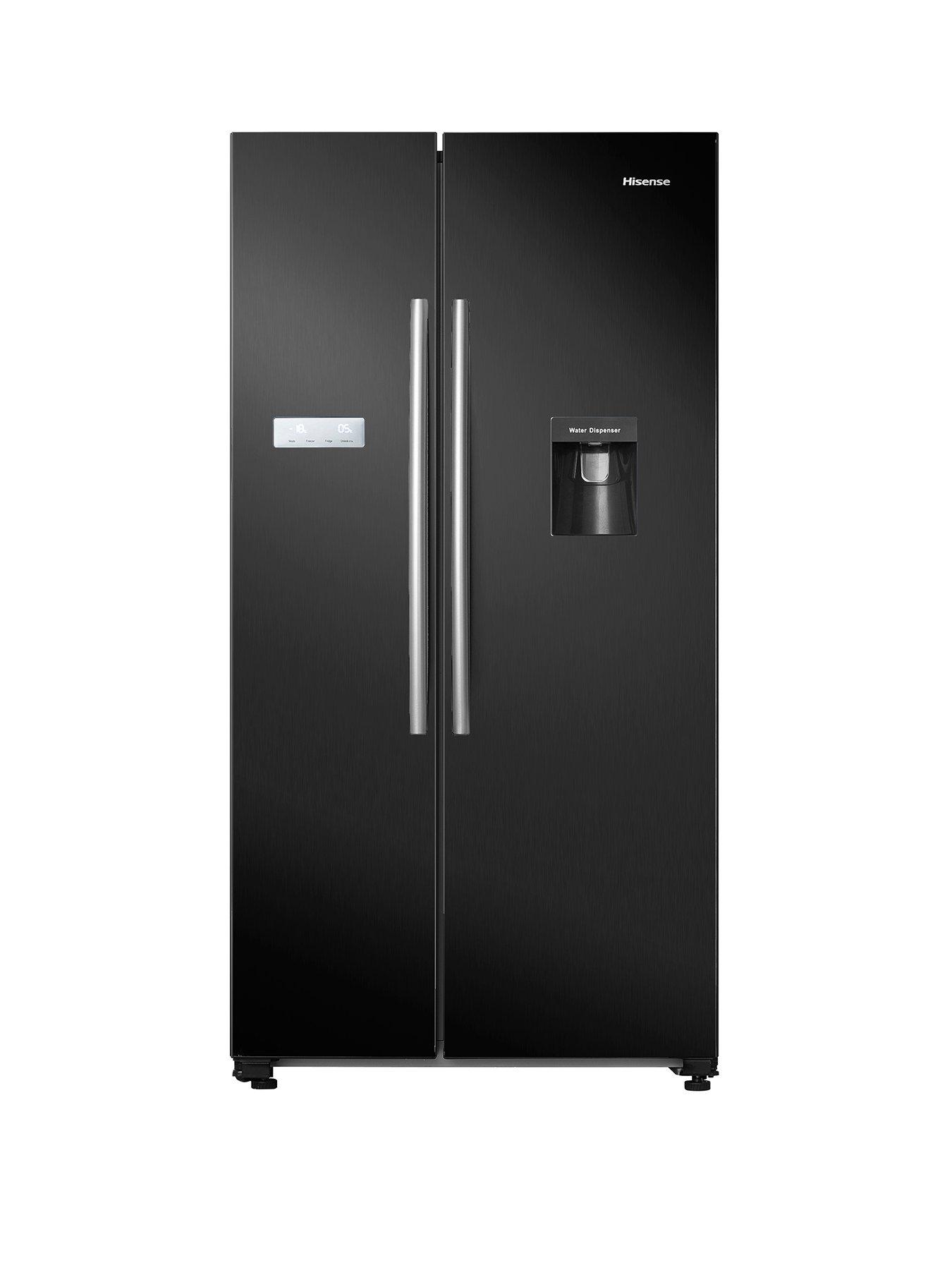 Image 1 of 7 of Hisense RS741N4WBE 90cm Wide, Side by Side, American Fridge Freezer with non-plumbed Water Dispenser - Black