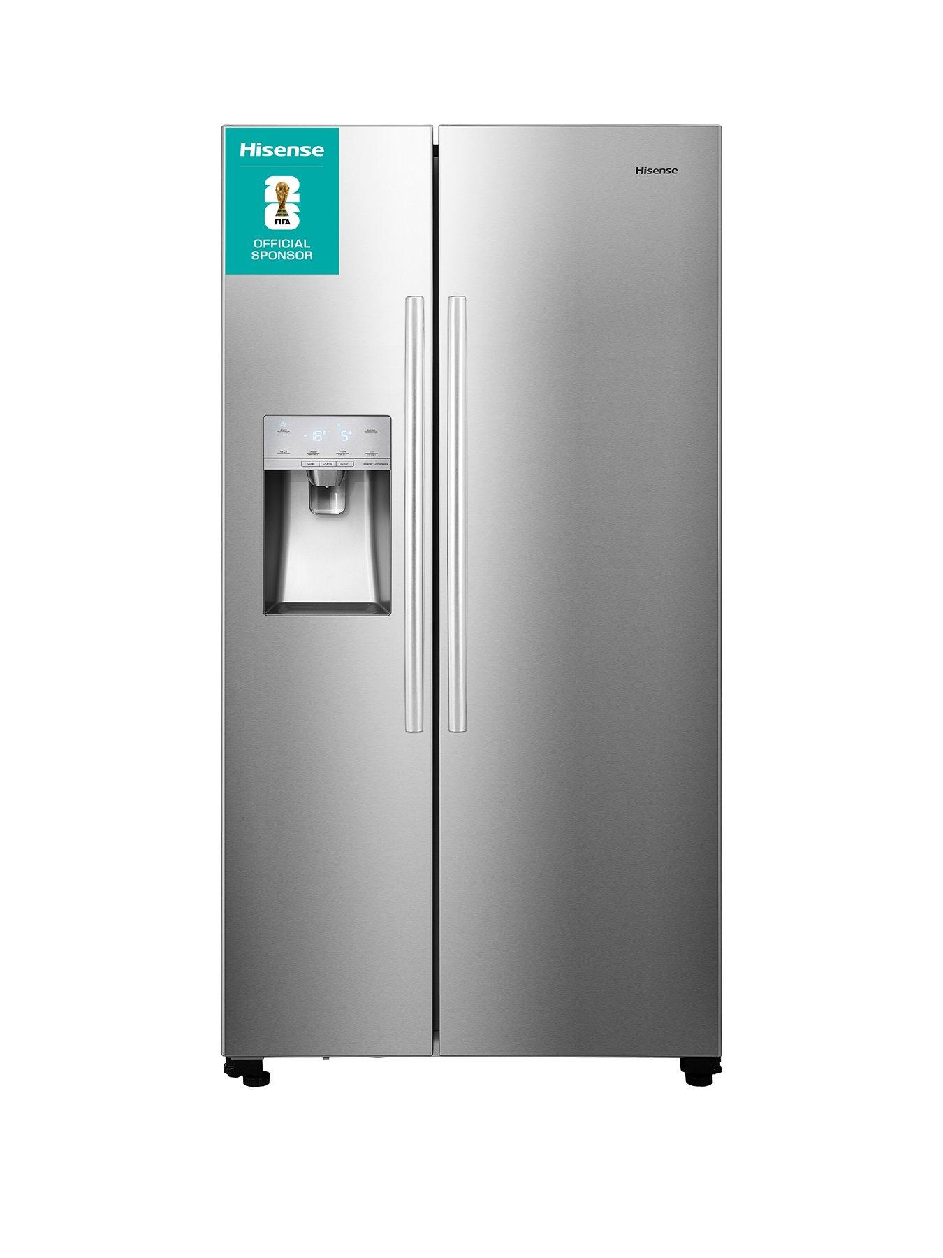 Hisense RS694N4ICE 90cm Wide Side by Side, Water and Ice, American Fridge Freezer - Stainless Steel