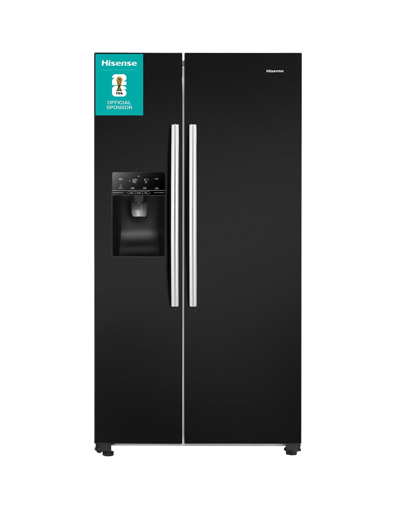 Hisense RS694N4IBE 90cm Wide Side by Side, Water and Ice, American Fridge Freezer - Black