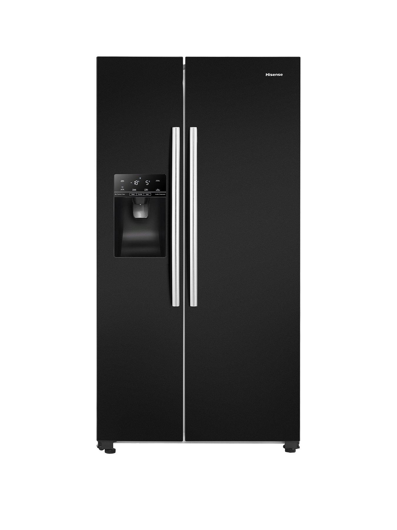undefined RS694N4IBE 90cm Wide Side by Side, Water and Ice, American Fridge Freezer - Black