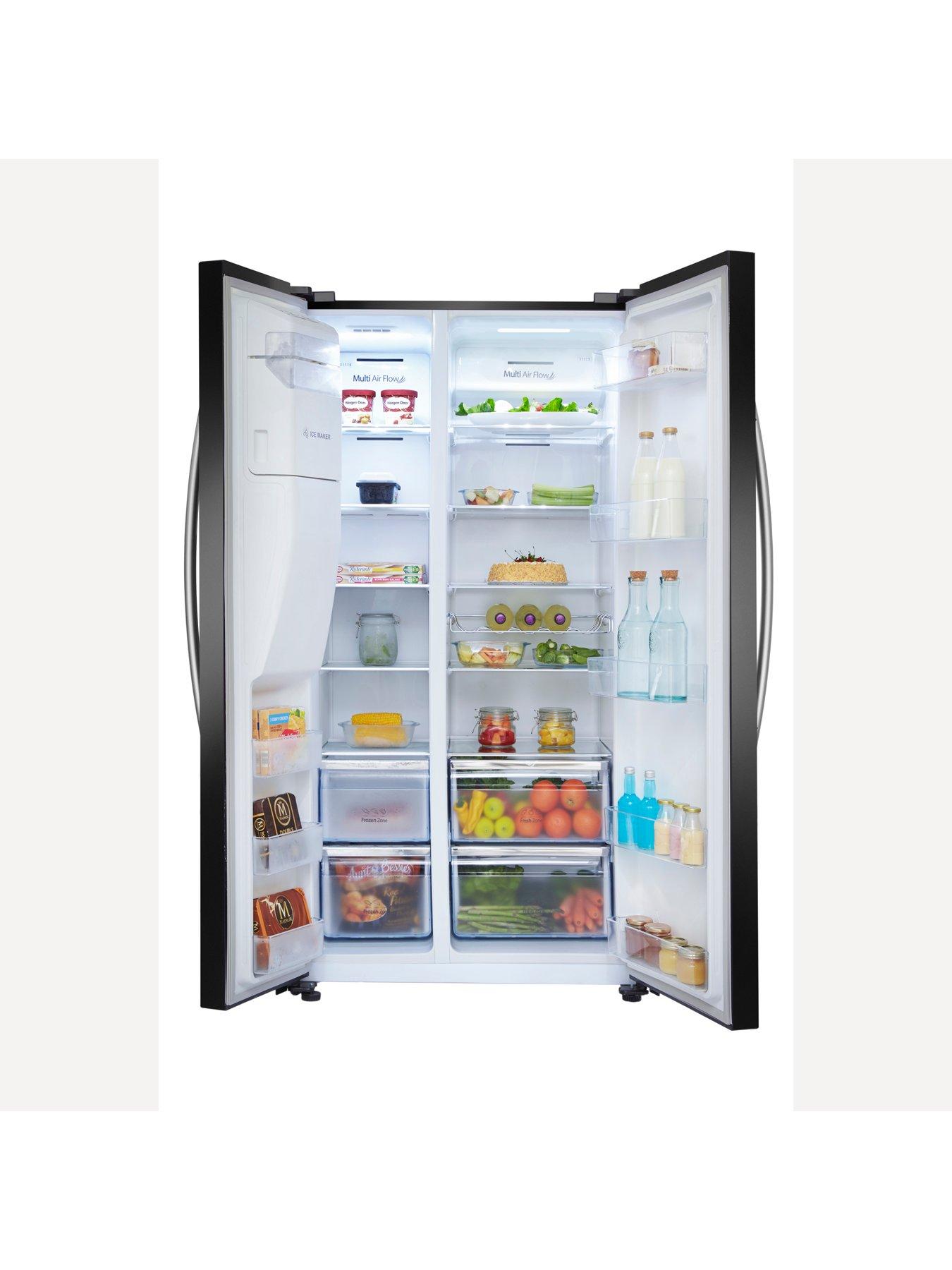 Image 3 of 7 of Hisense RS694N4IBE 90cm Wide Side by Side, Water and Ice, American Fridge Freezer - Black