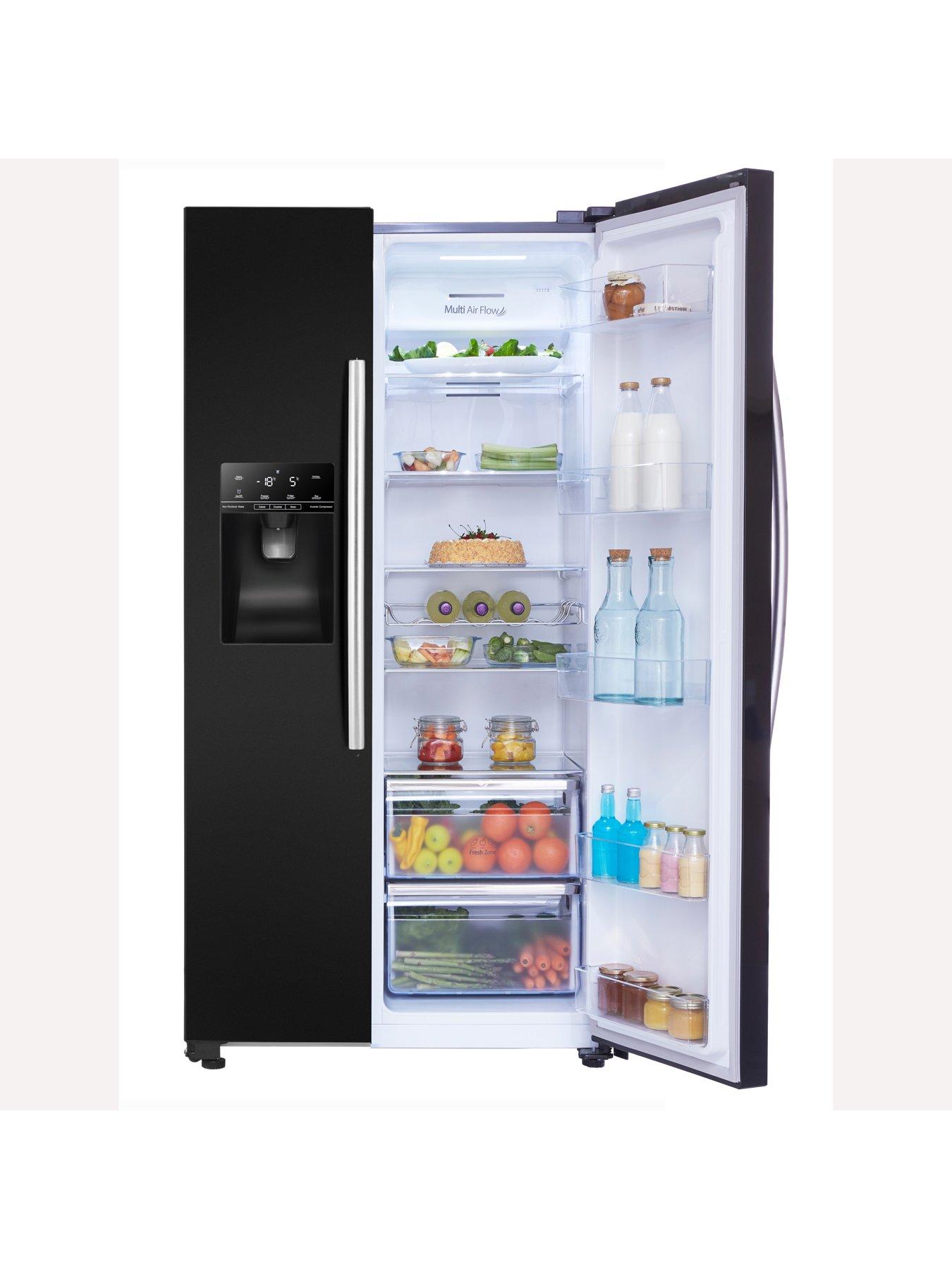 Image 4 of 7 of Hisense RS694N4IBE 90cm Wide Side by Side, Water and Ice, American Fridge Freezer - Black