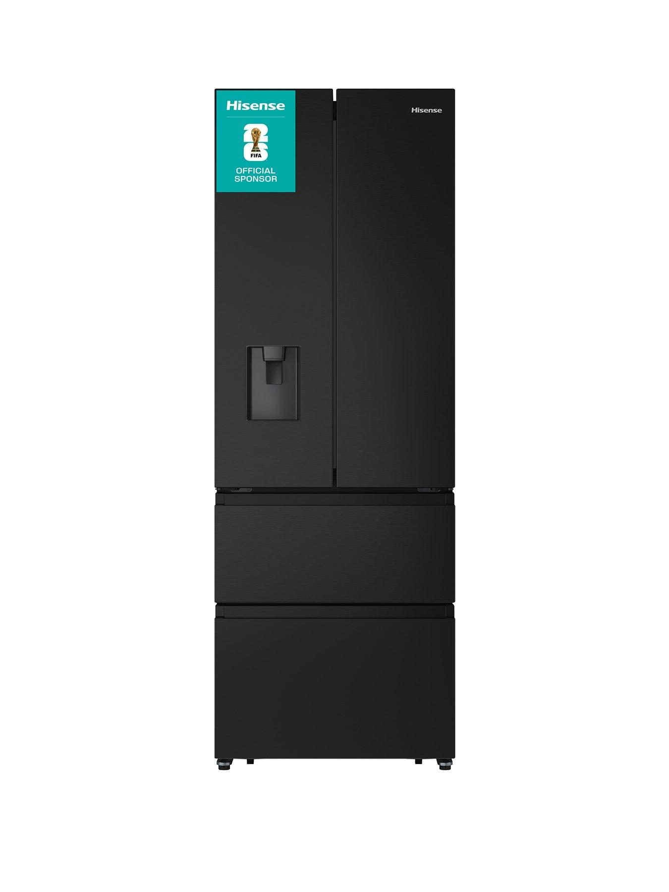 Hisense RF632N4WFE 70cm Wide French Door, American Fridge Freezer - Black Stainless Steel