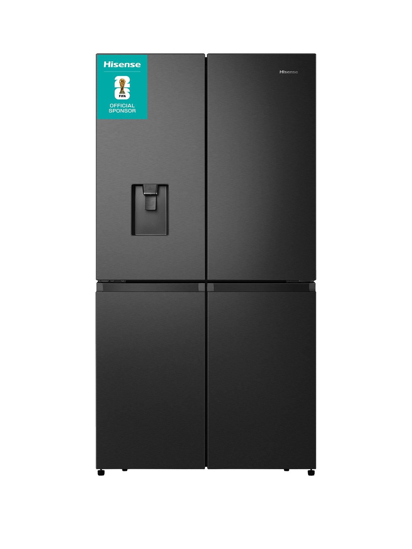 Hisense RQ758N4SWFE Pureflat 90cm Cross Door, American Fridge Freezer - Black Stainless Steel