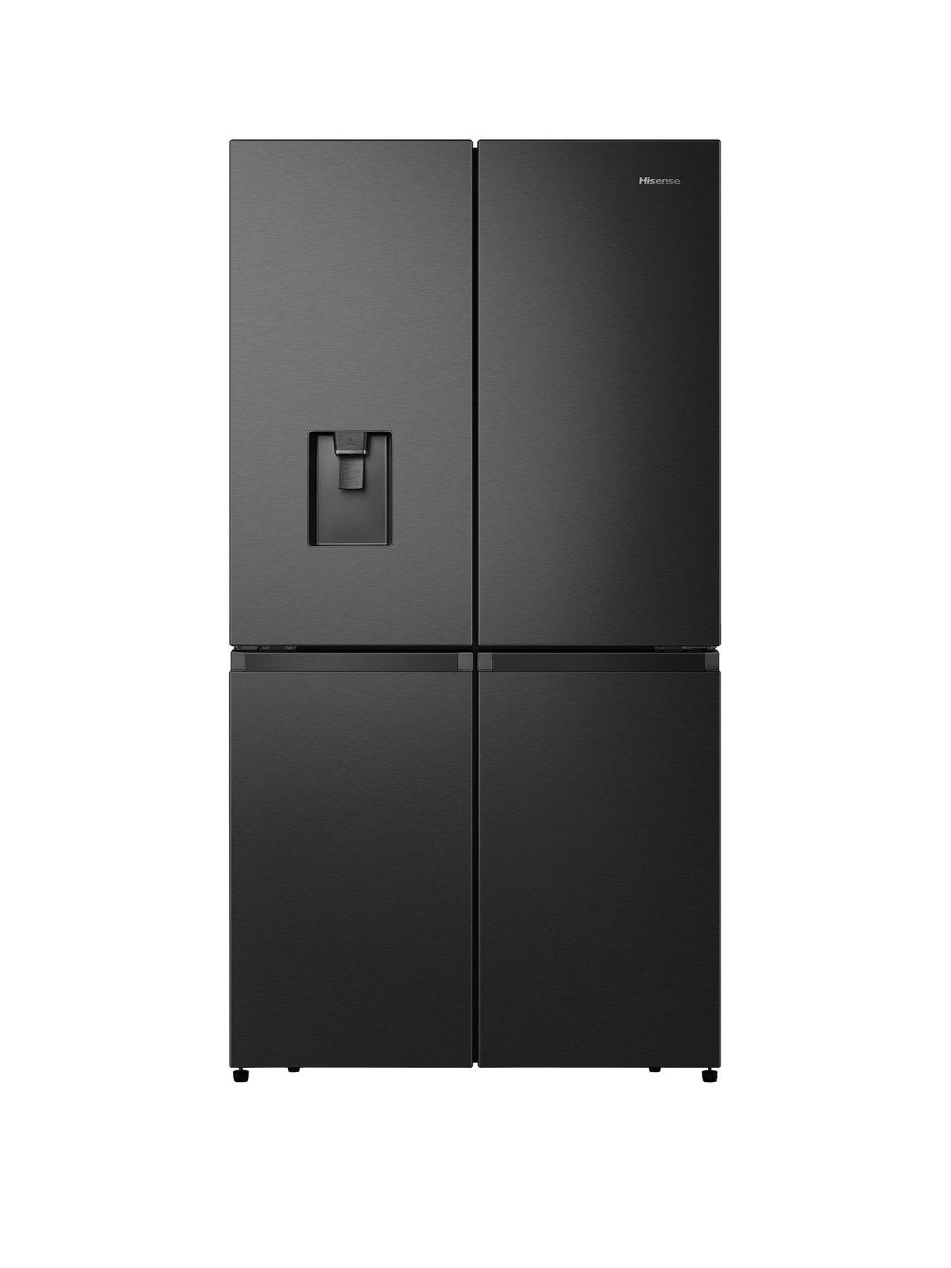 Hisense Rq758n4swfe Pureflat 90cm Cross Door American Fridge Freezer Black Stainless Steel 