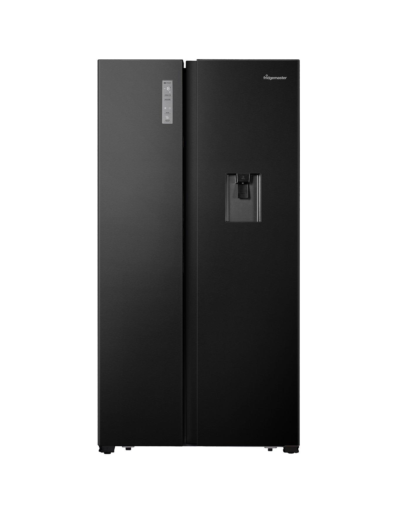 Fridgemaster Ms91520Deb 90Cm Wide Side By Side, American Fridge Freezer - Black