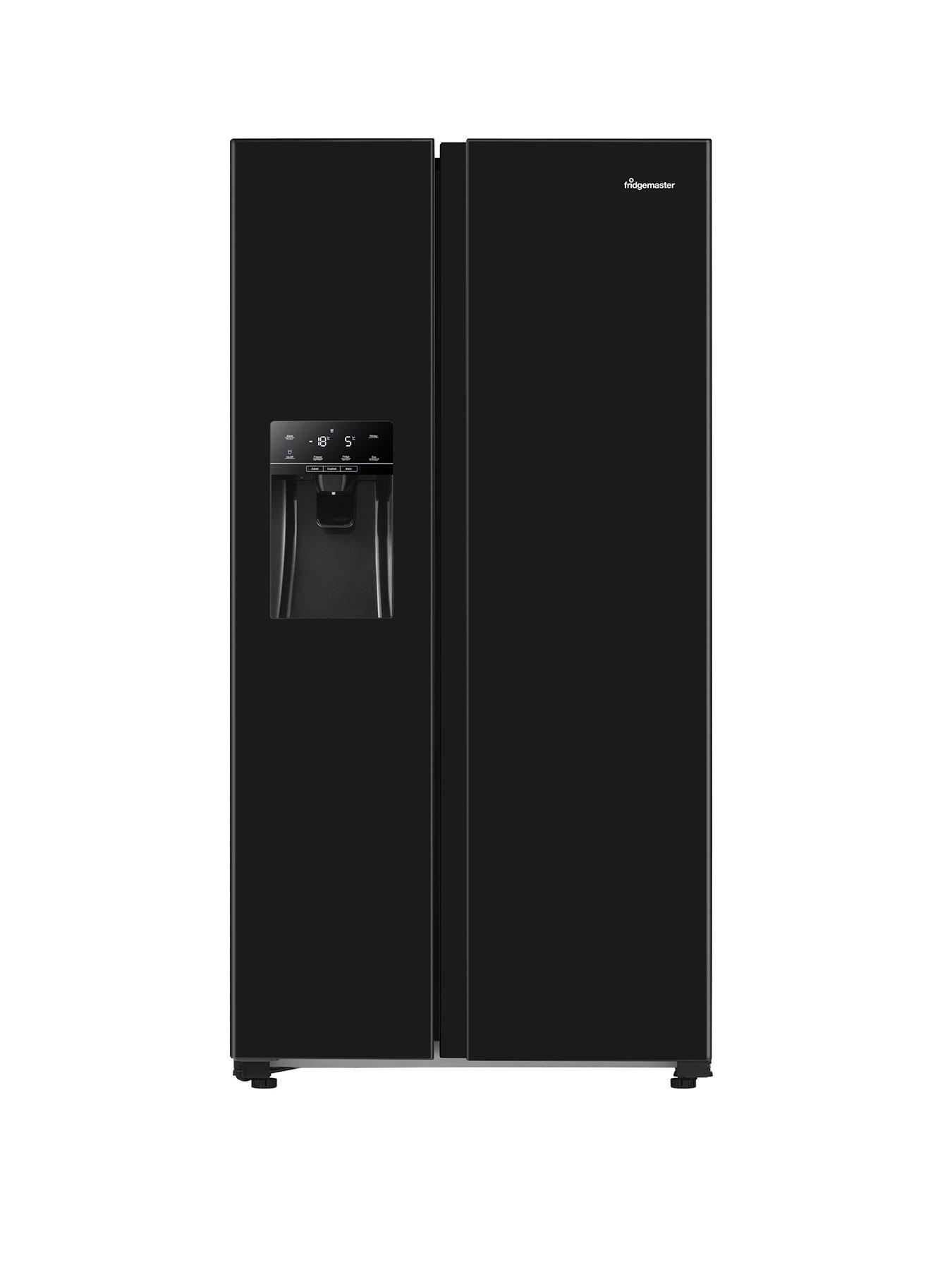 Fridgemaster MS91500IEB 90cm Wide Side by Side, Water and Ice, American Fridge Freezer - Black