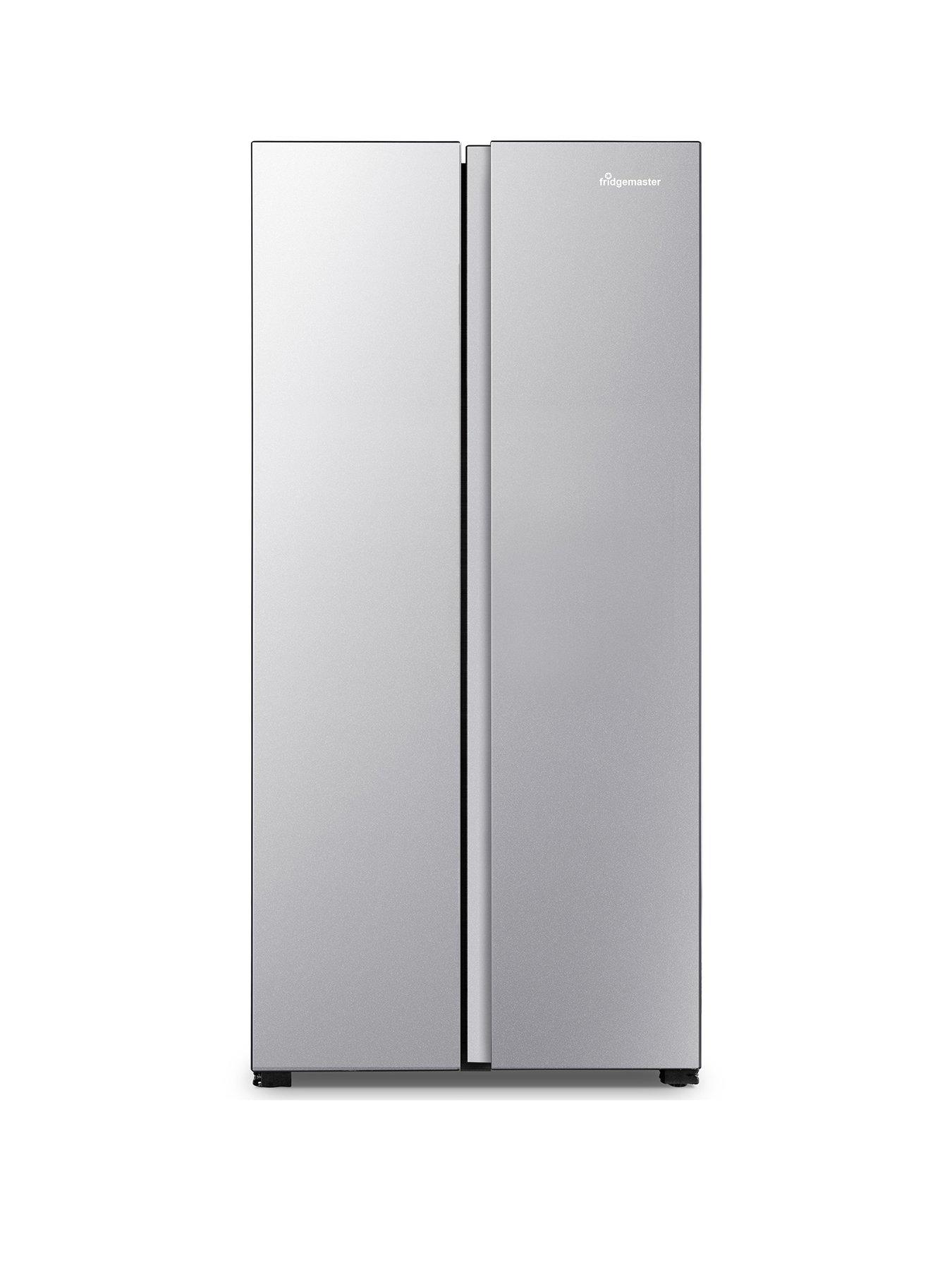 fridgemaster-ms83430es-83cm-wide-side-by-side-american-fridge-freezer-silver