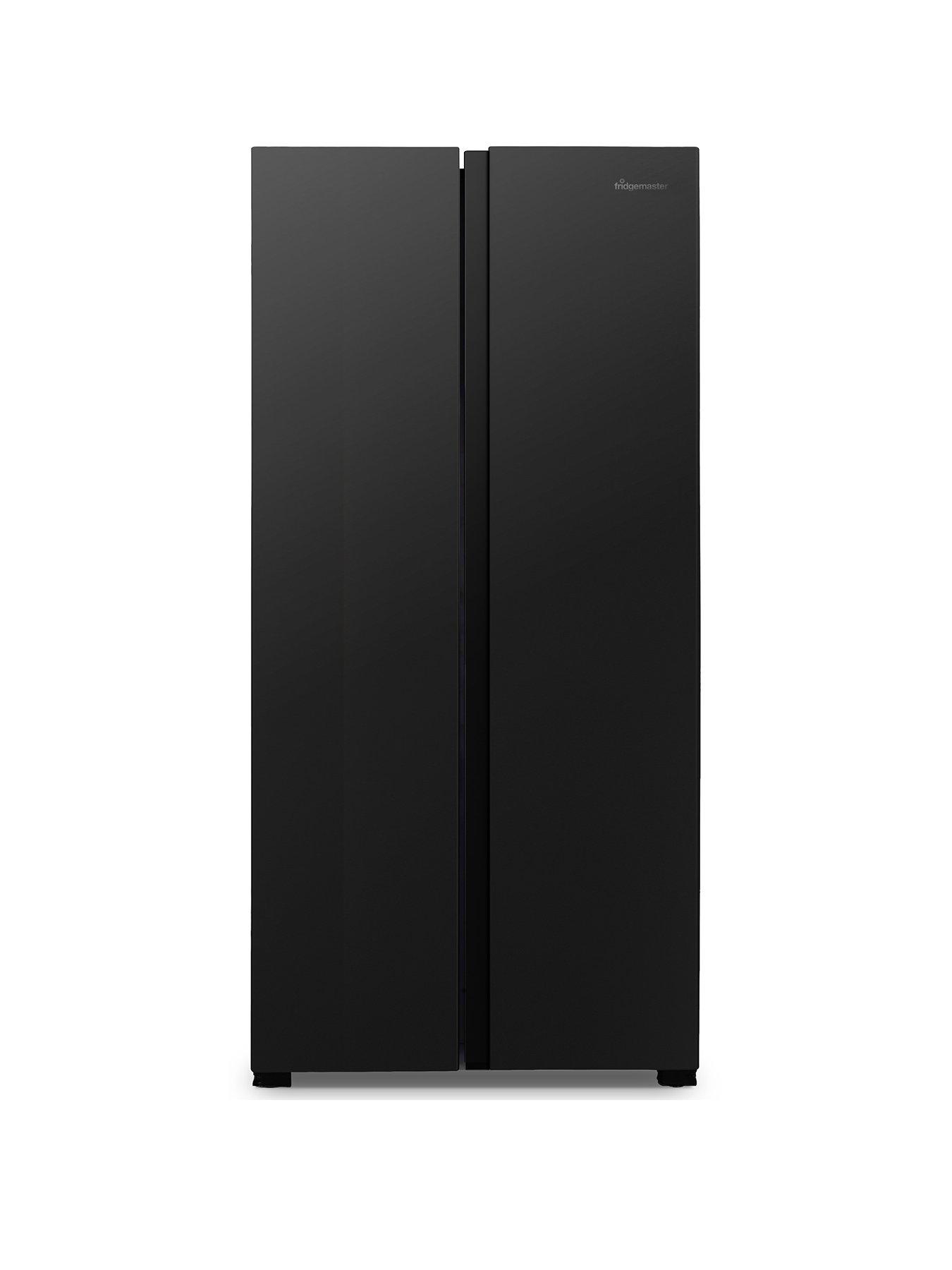 Fridgemaster MS83430EB 80cm Wide Side by Side, American Fridge Freezer - Black