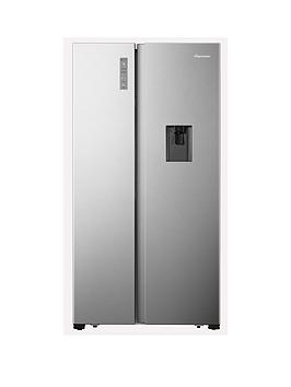 Product photograph of Fridgemaster Ms91520des 90cm Wide Side By Side American Fridge Freezer - Silver from very.co.uk