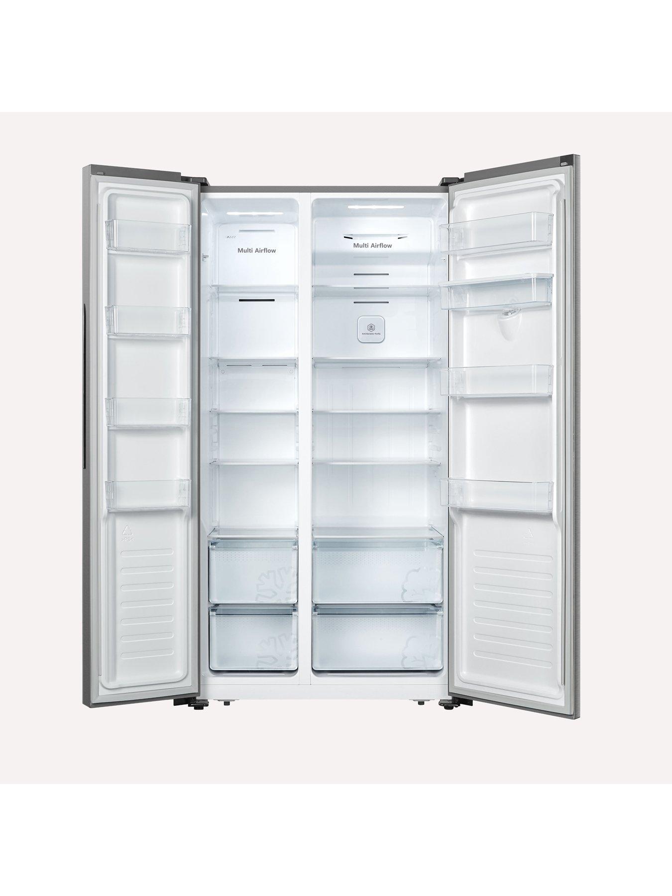 Image 2 of 7 of Fridgemaster MS91520DES 90cm Wide, Side-by-Side, American-Style Fridge Freezer - Silver