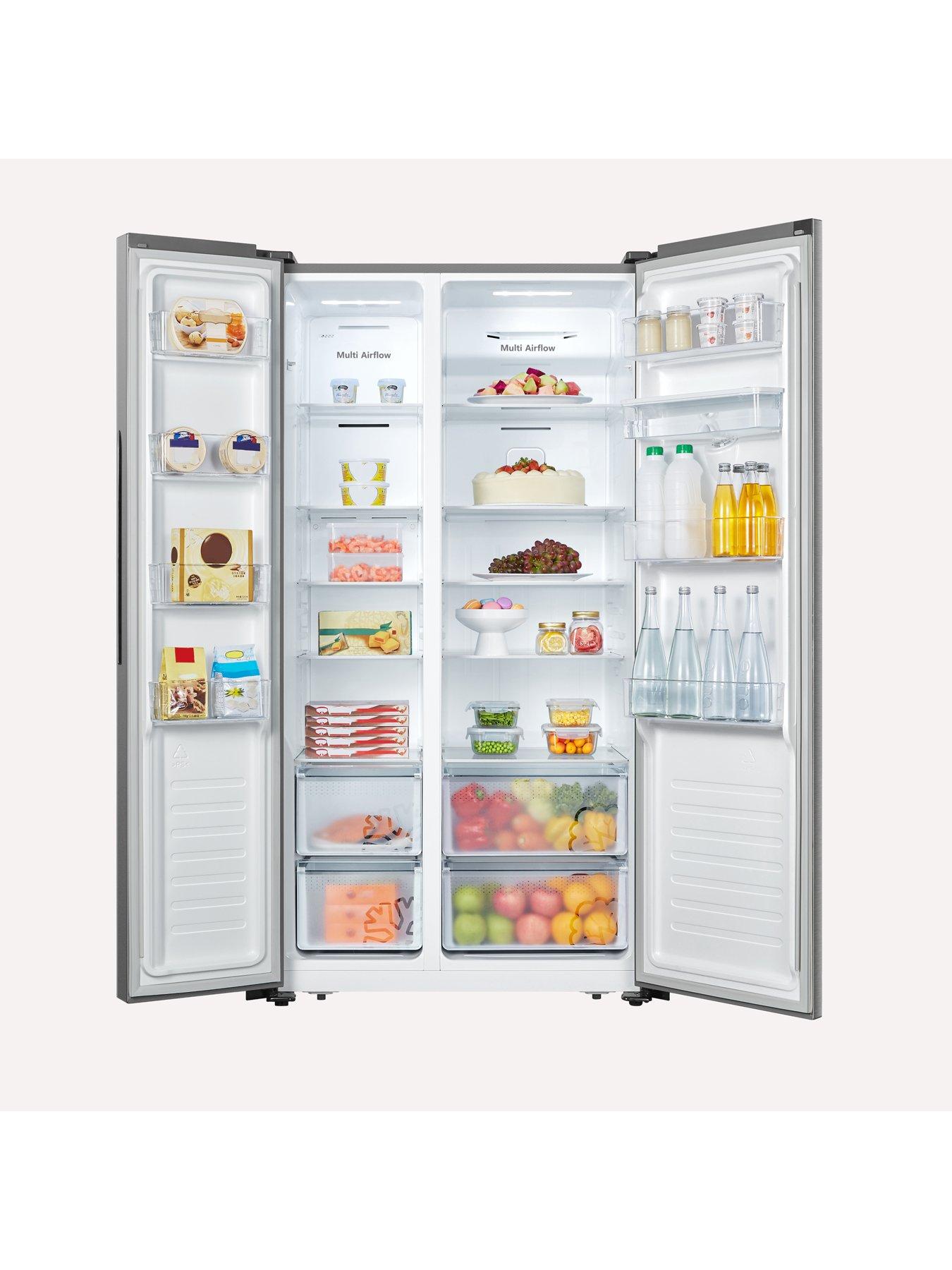Image 3 of 7 of Fridgemaster MS91520DES 90cm Wide, Side-by-Side, American-Style Fridge Freezer - Silver