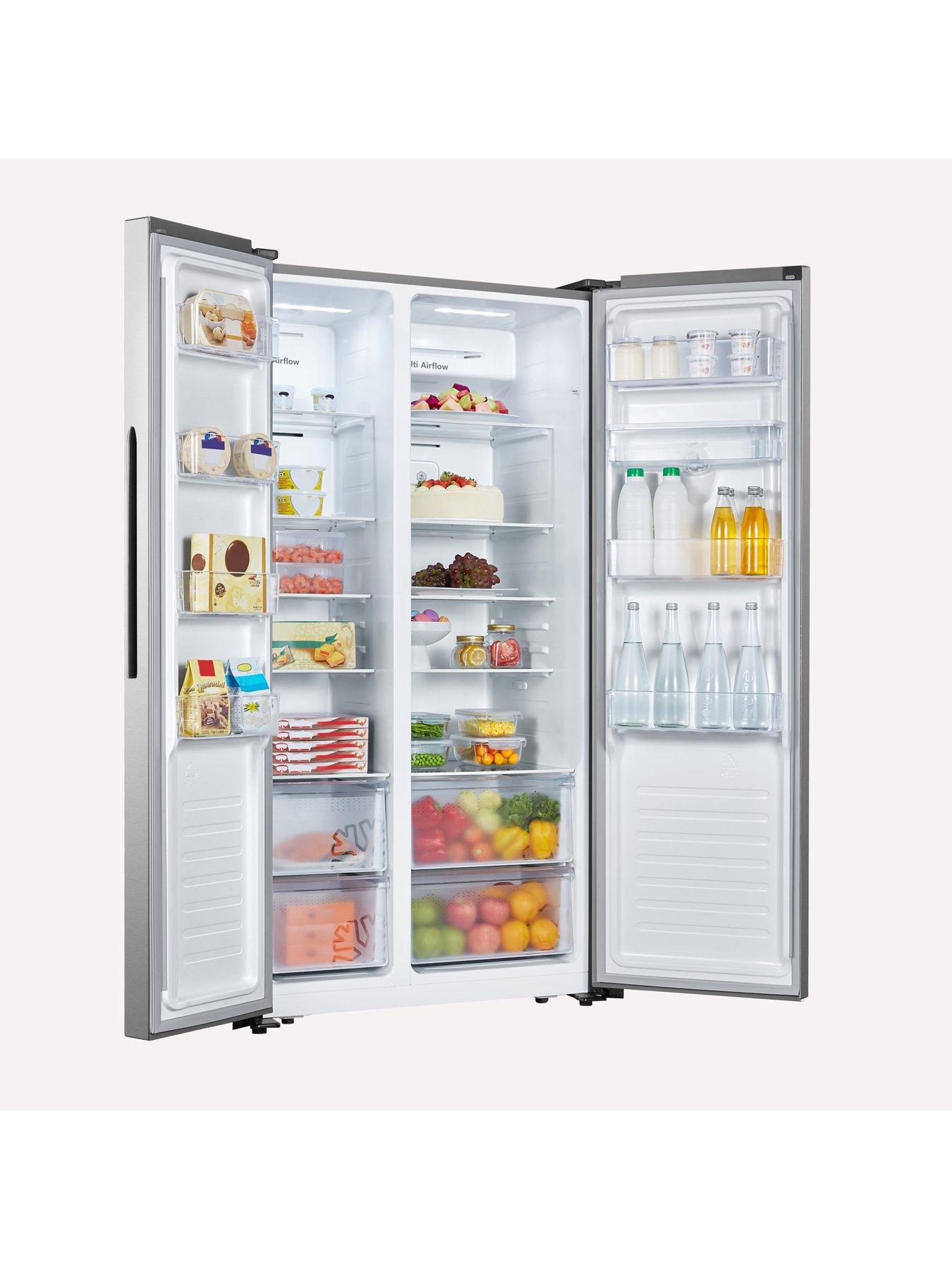 Image 5 of 7 of Fridgemaster MS91520DES 90cm Wide, Side-by-Side, American-Style Fridge Freezer - Silver