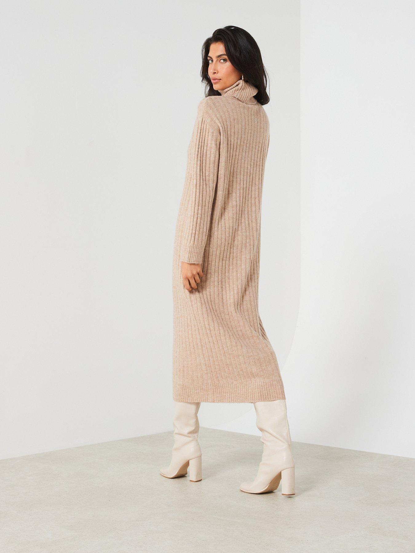 High Neck Midi Jumper Dress