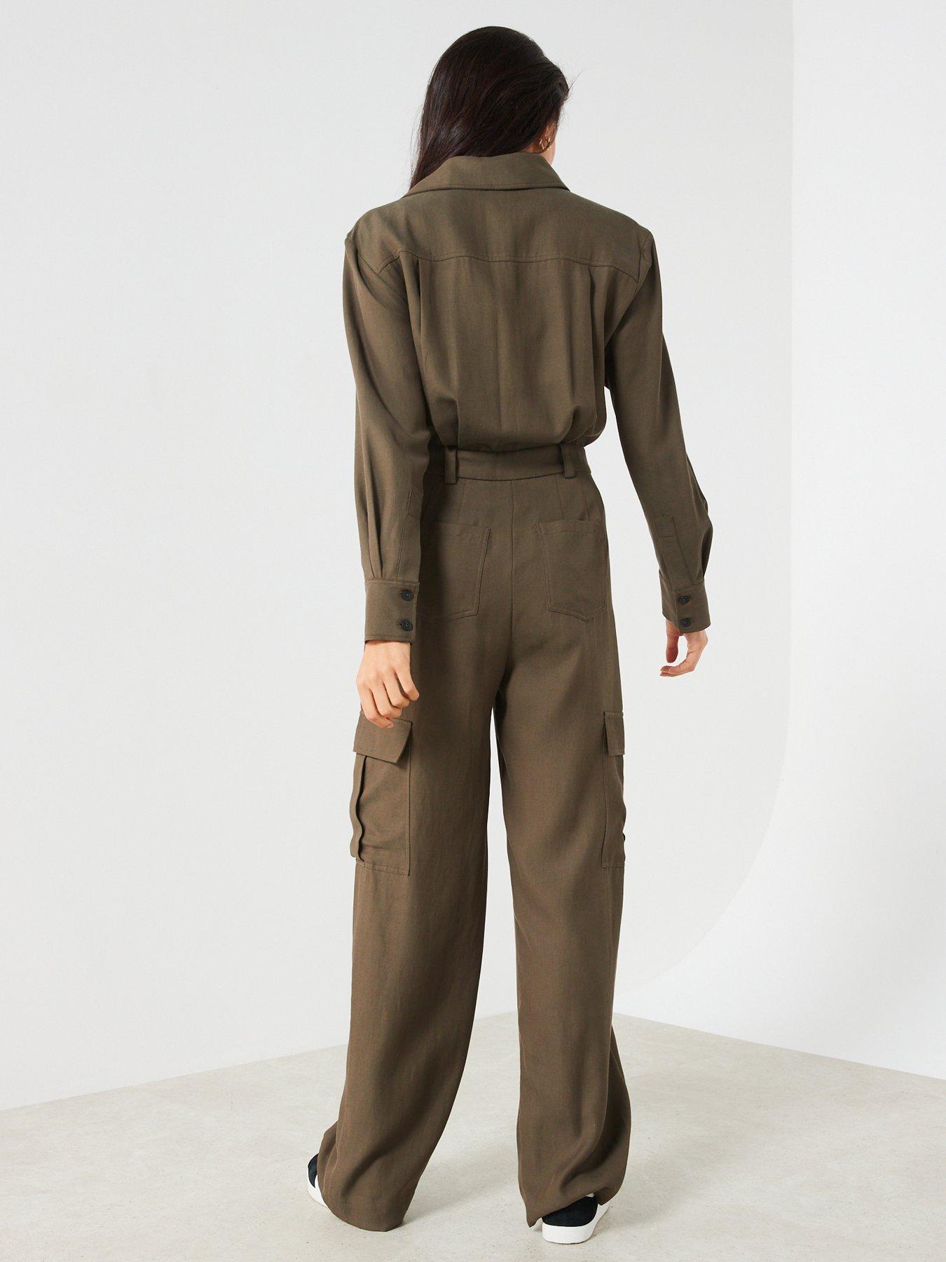 Mango best sale jumpsuit khaki