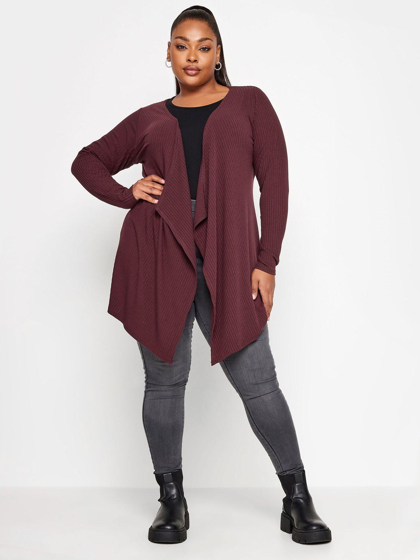 Waterfall Rib Cardigan. Bordeaux