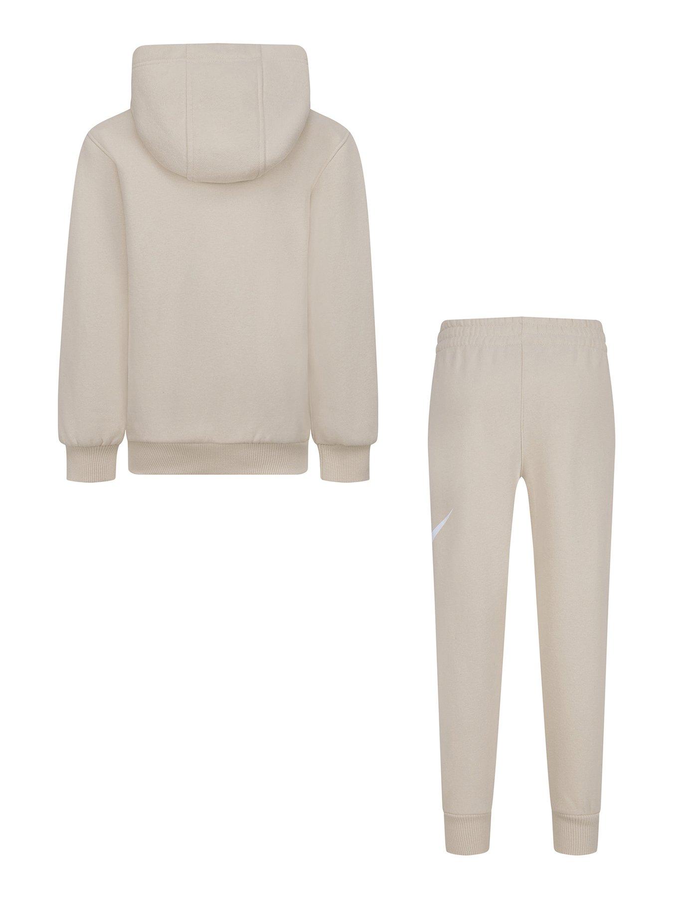 Nike Kids Unisex Club Fleece Hoodie And Joggers Set - Beige