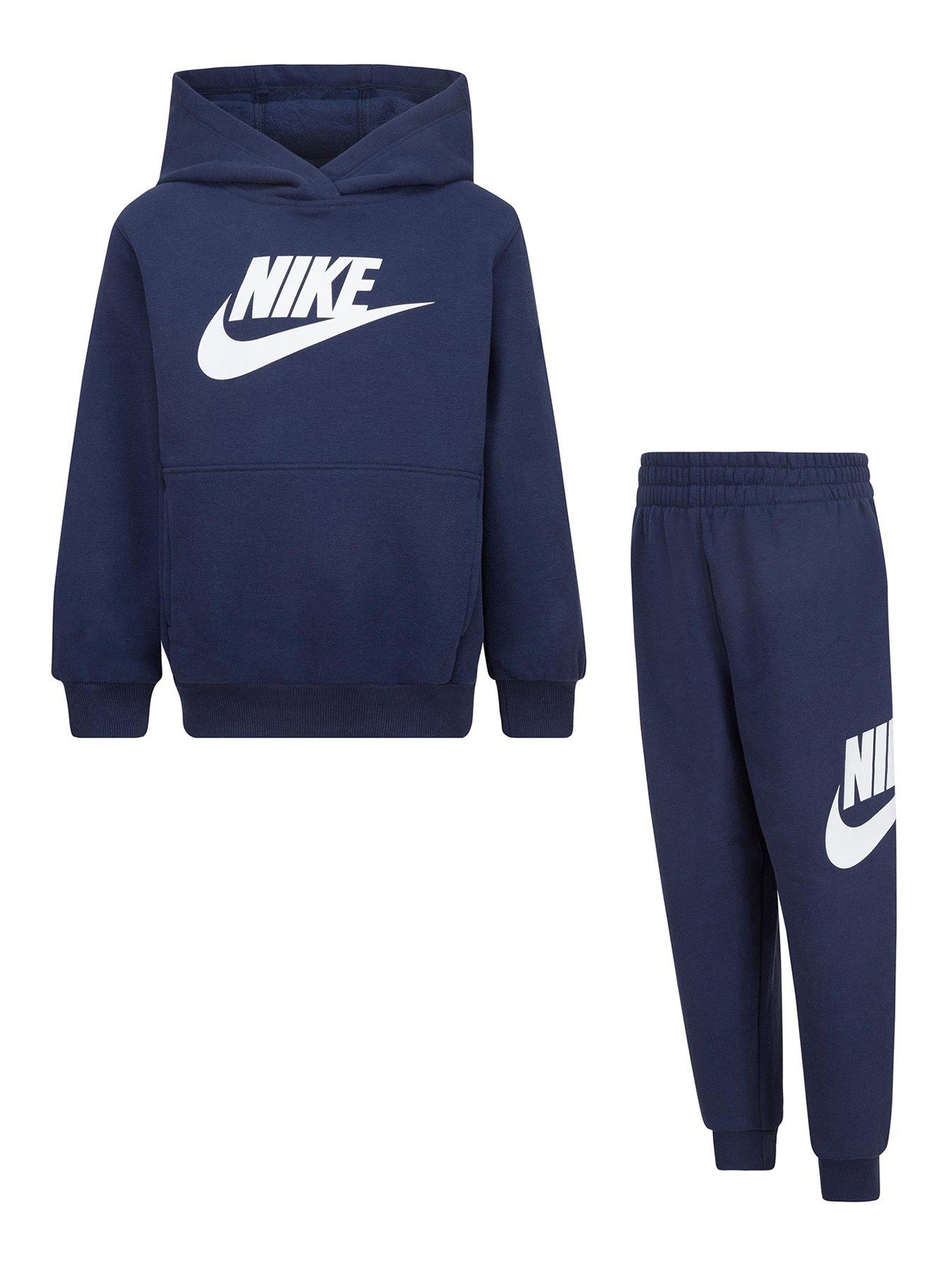 Nike: Kids Unisex Club Fleece Hoodie And Joggers Set - Navy