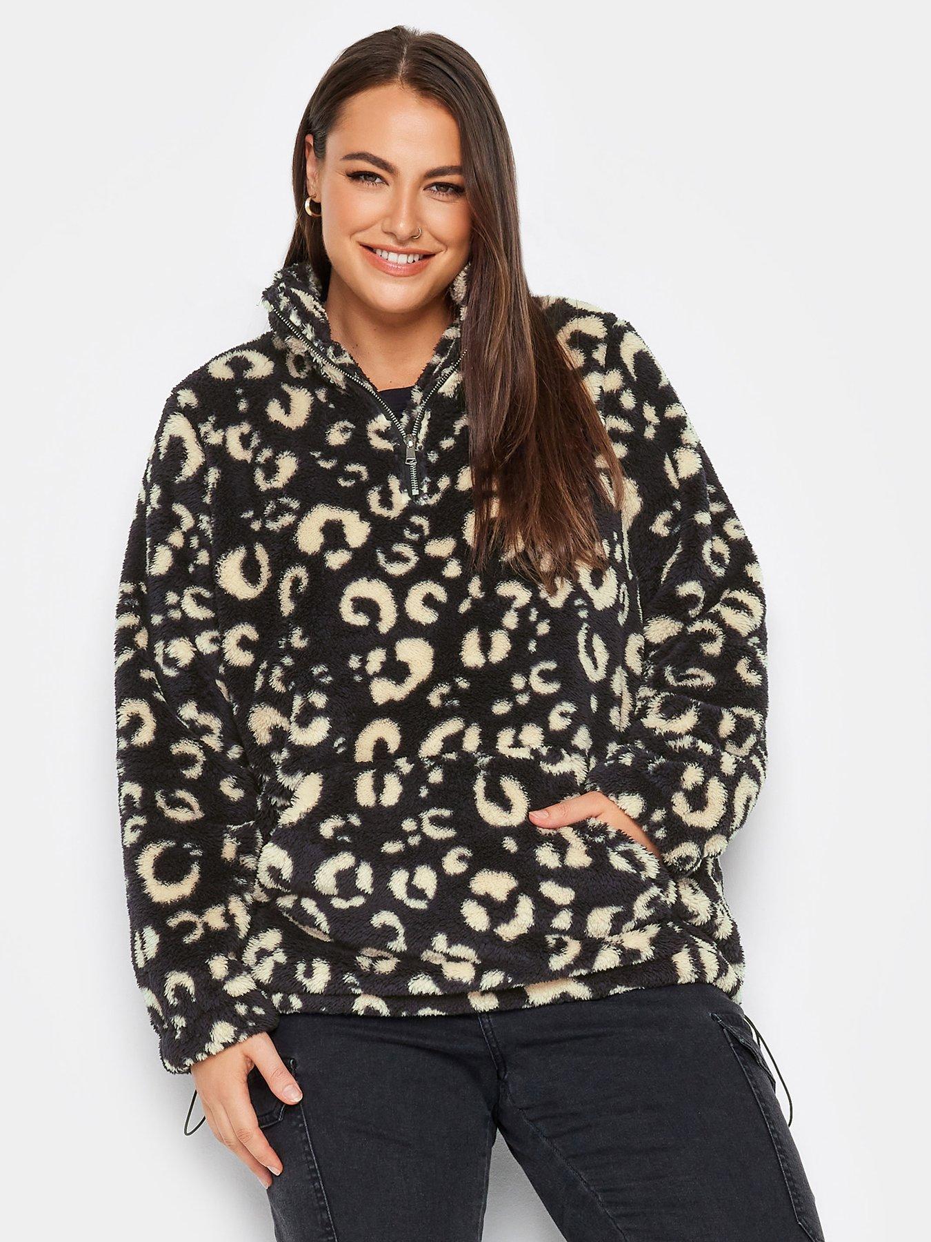 Yours Half Zip Fleece Leopard