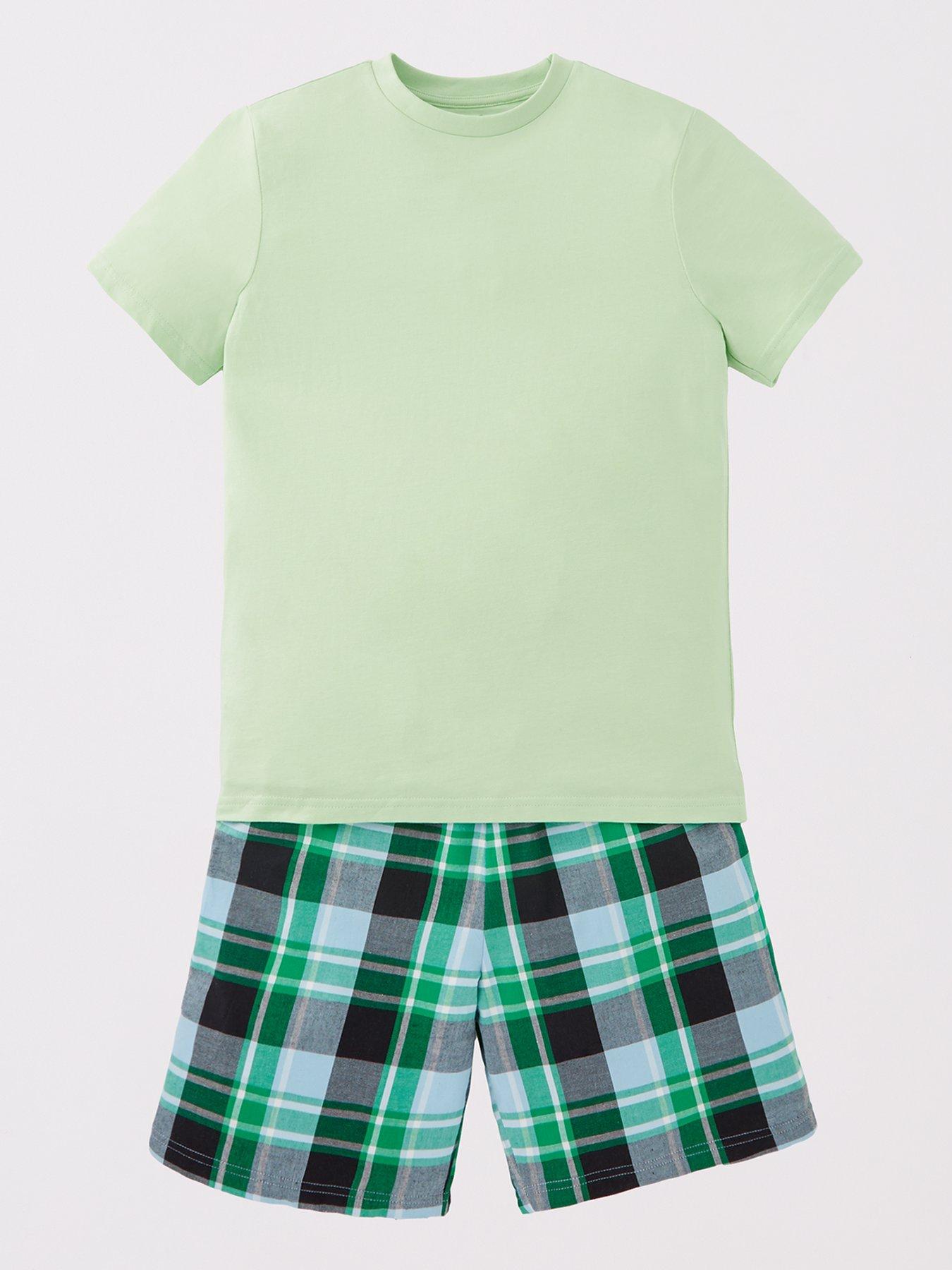 V by Very Boys 2 Pack Summer Check Shortie Pyjama Set - Multi | Very.co.uk