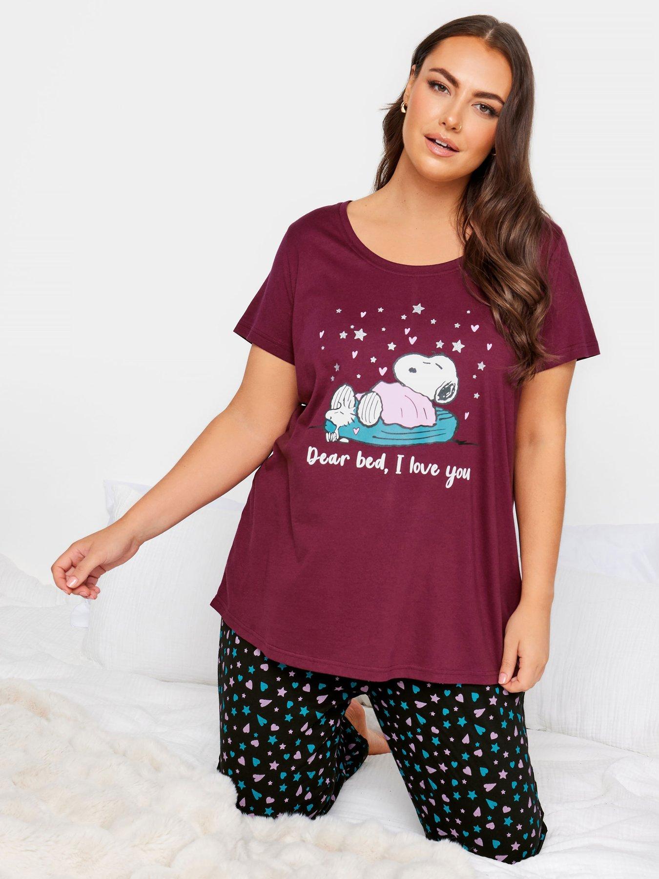 Yours Bed I Love You Snoopy Tapered Pj Set Red very