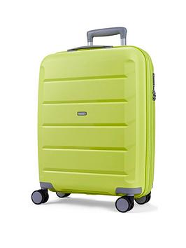 Rock Luggage Tulum Hardshell 8-Wheel Spinner Small Suitcase -Lime/Grey