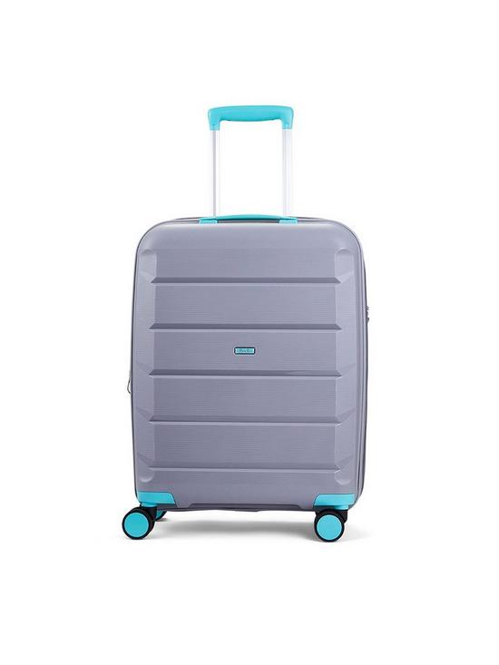 stillFront image of rock-luggage-tulum-hardshell-8-wheel-spinner-medium-suitcase--greyaqua