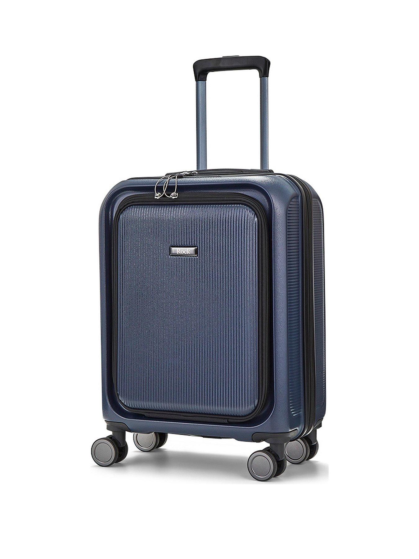 Rock Luggage Austin 8 Wheel Hardshell Pp Small Suitcase With Tsa Lock -Navy