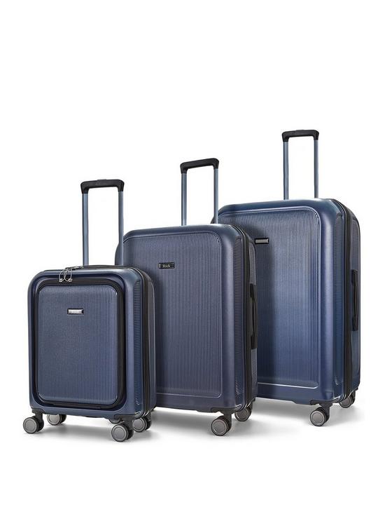 front image of rock-luggage-austin-8-wheel-hardshell-pp-3pc-suitcase-with-tsa-lock--navy