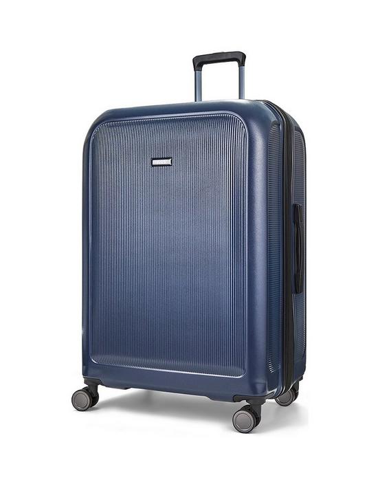 stillFront image of rock-luggage-austin-8-wheel-hardshell-pp-3pc-suitcase-with-tsa-lock--navy