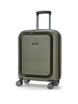 Rock Luggage Austin 8 Wheel Hardshell Pp Small Suitcase With Tsa Lock -Olive Green