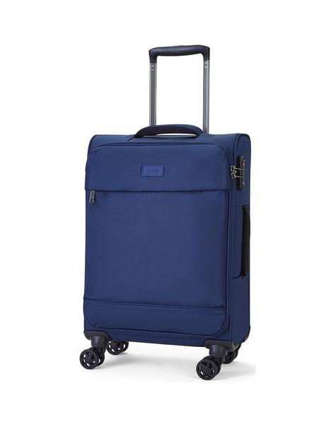 rock-luggage-paris-8-wheel-softshell-lightweight-small-suitcase-with-lock--navy