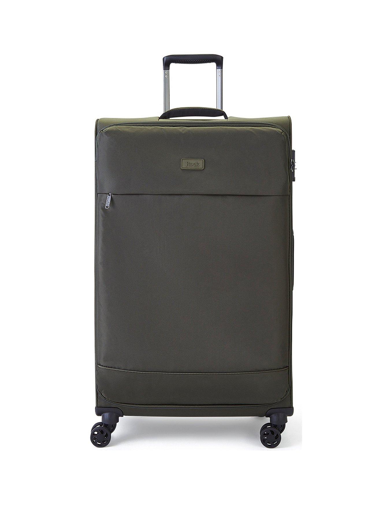 Paris 8 Wheel Softshell Lightweight Large Suitcase With Lock Green