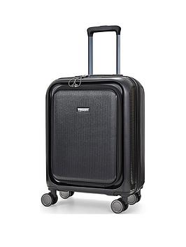 Rock Luggage Austin 8 Wheel Hardshell Pp Small Suitcase With Tsa Lock -Black