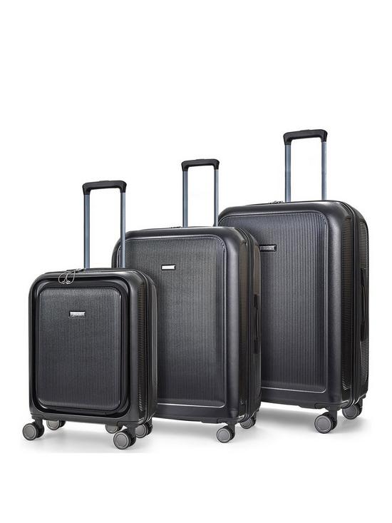 front image of rock-luggage-austin-8-wheel-hardshell-pp-3pc-suitcase-with-tsa-lock--black