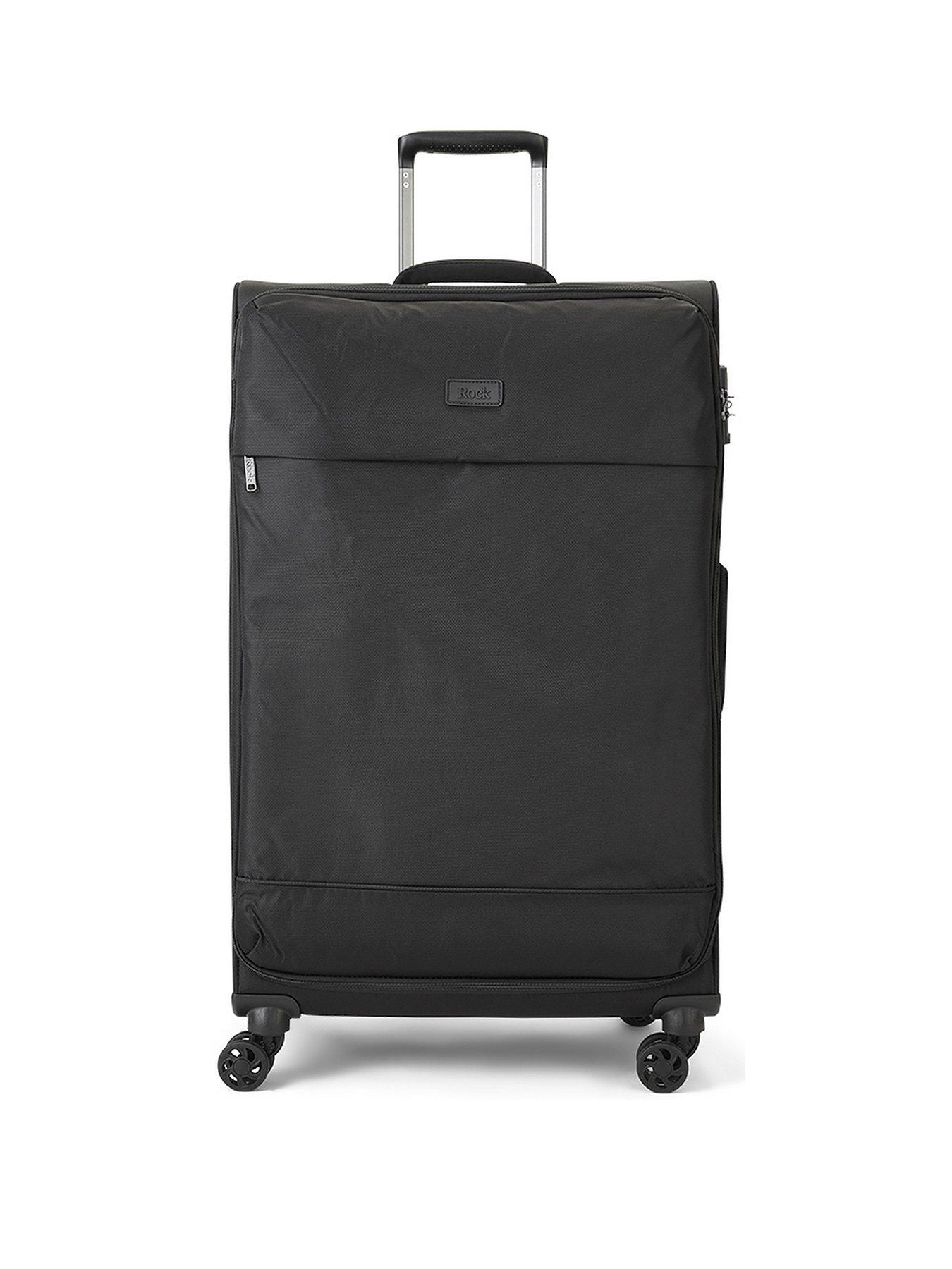 Rock Luggage Paris 8 Wheel Softshell Lightweight Large Suitcase With Lock Black Very