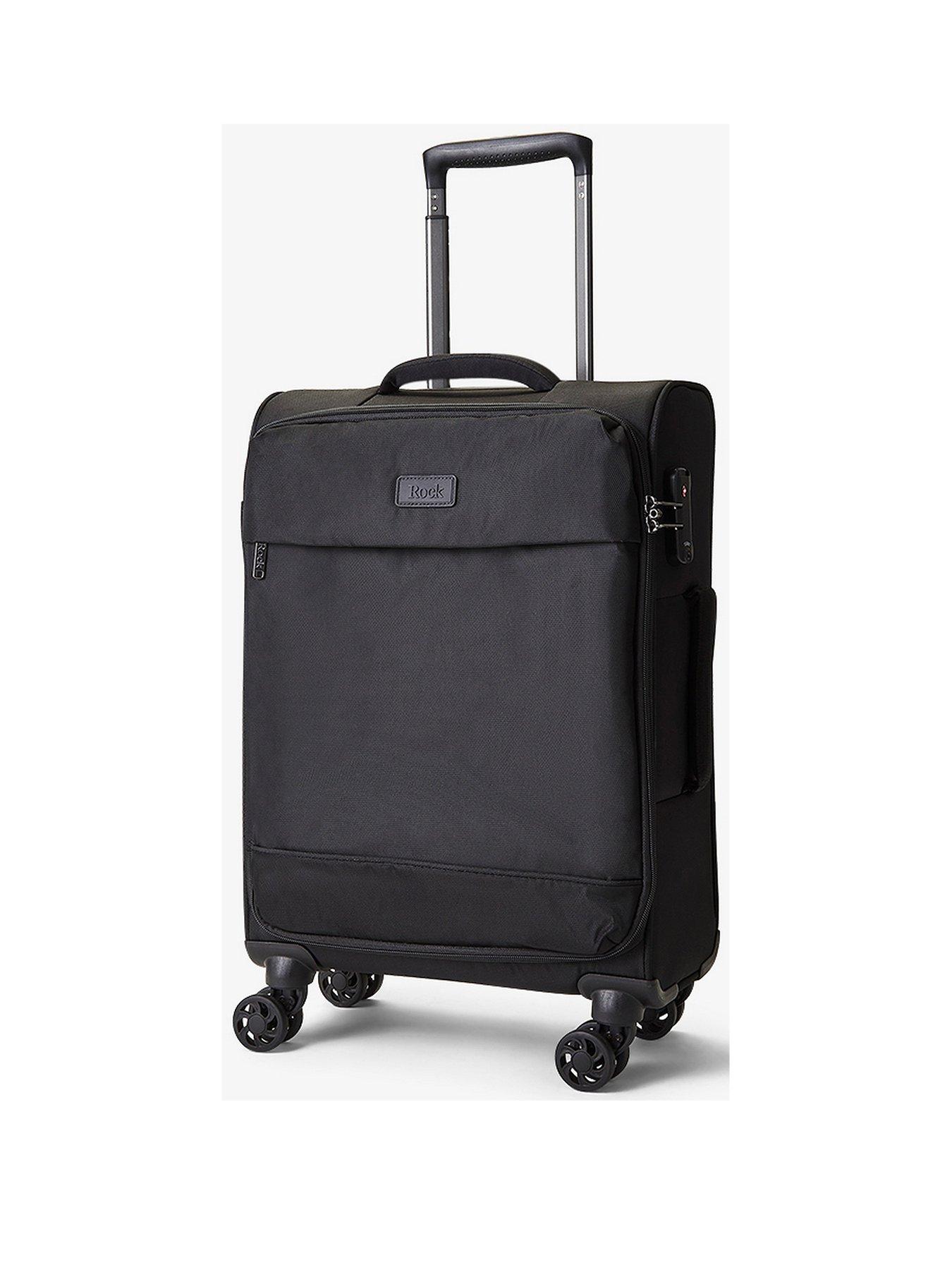 undefined Paris 8 Wheel Softshell Lightweight Small Suitcase With Lock -Black
