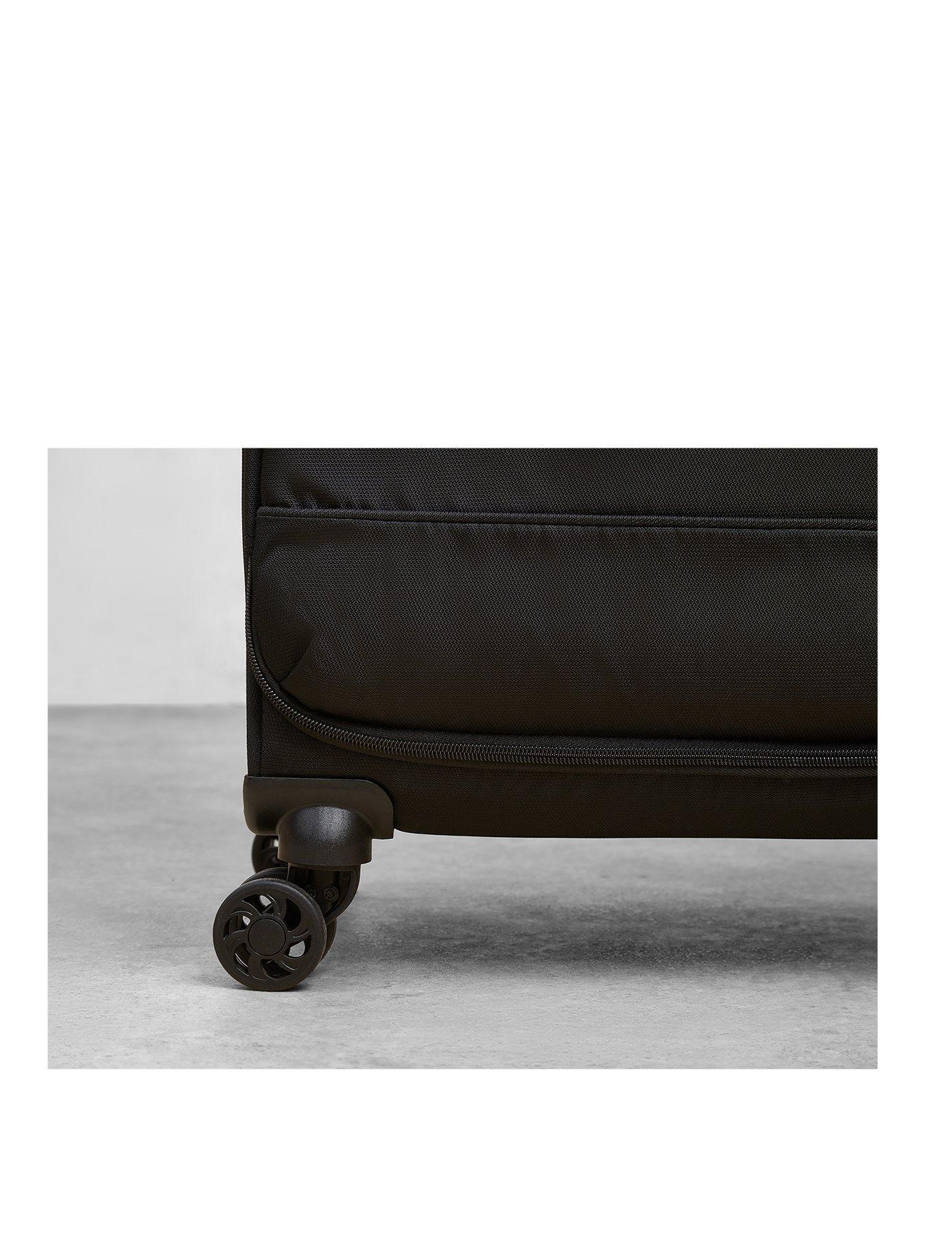 Image 2 of 4 of Rock Luggage Paris 8 Wheel Softshell Lightweight 3pc Suitcase With Lock -Black