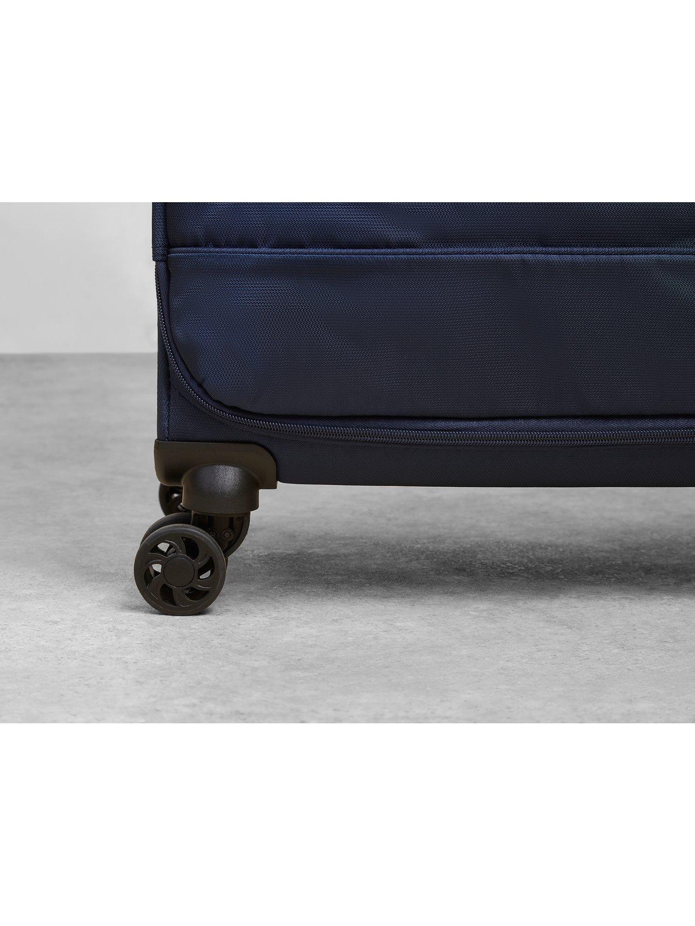 Image 3 of 5 of Rock Luggage Paris 8 Wheel Softshell Lightweight Medium Suitcase With Lock -Navy