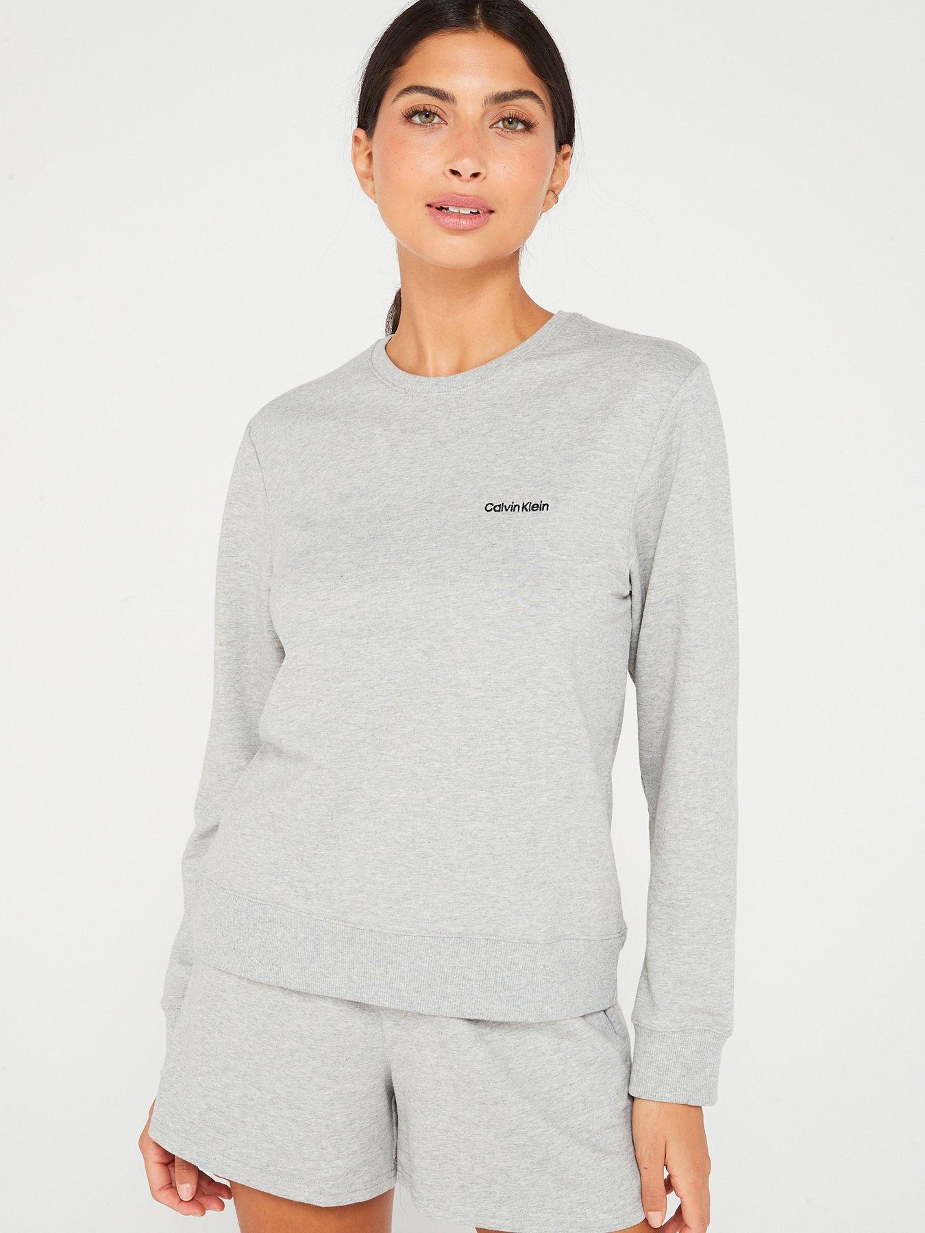 Calvin Klein Womens Long Sleeve Calvin Logo Crewneck Sweatshirt