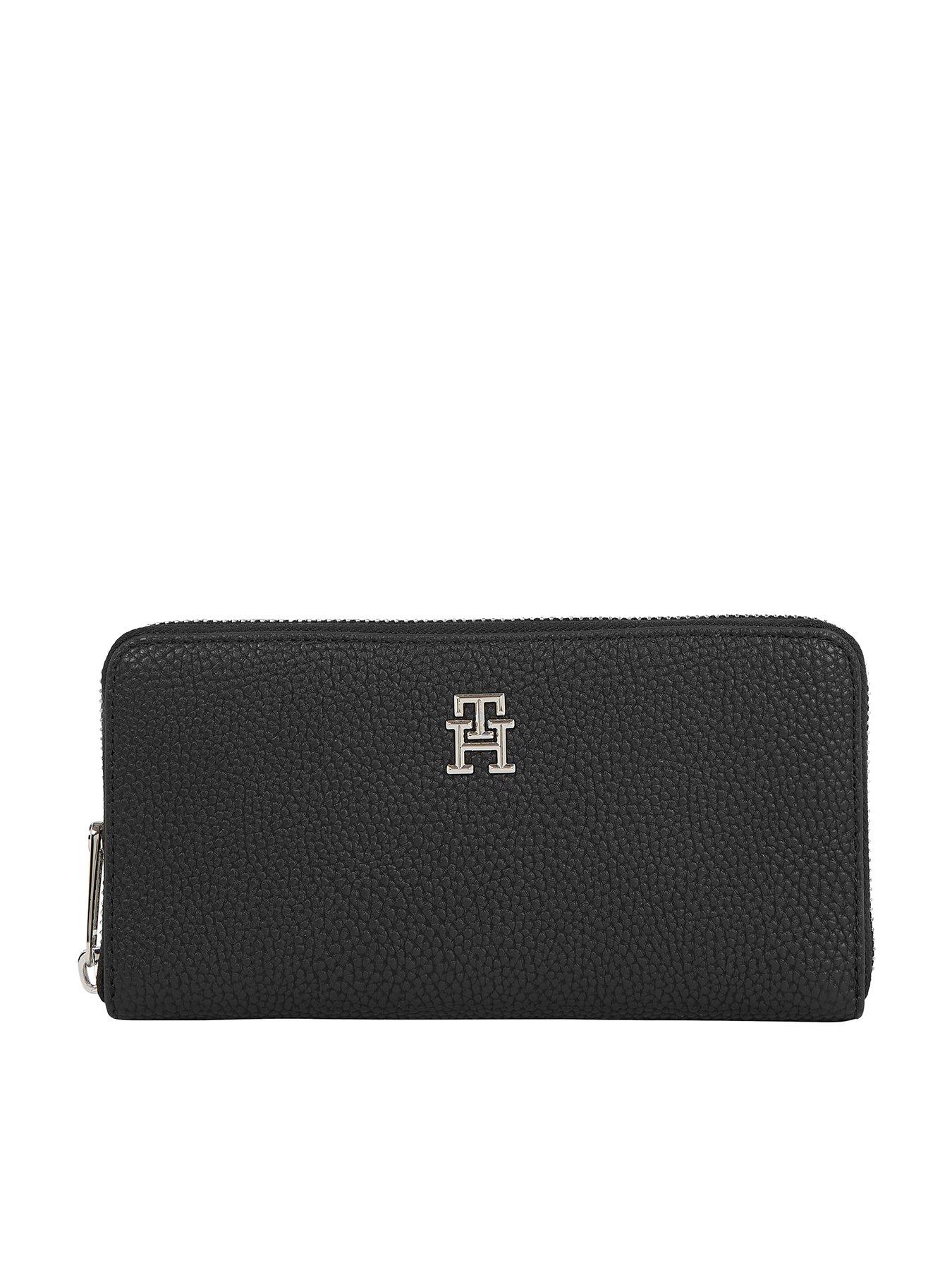 undefined Th Emblem Zip Around Purse - Black