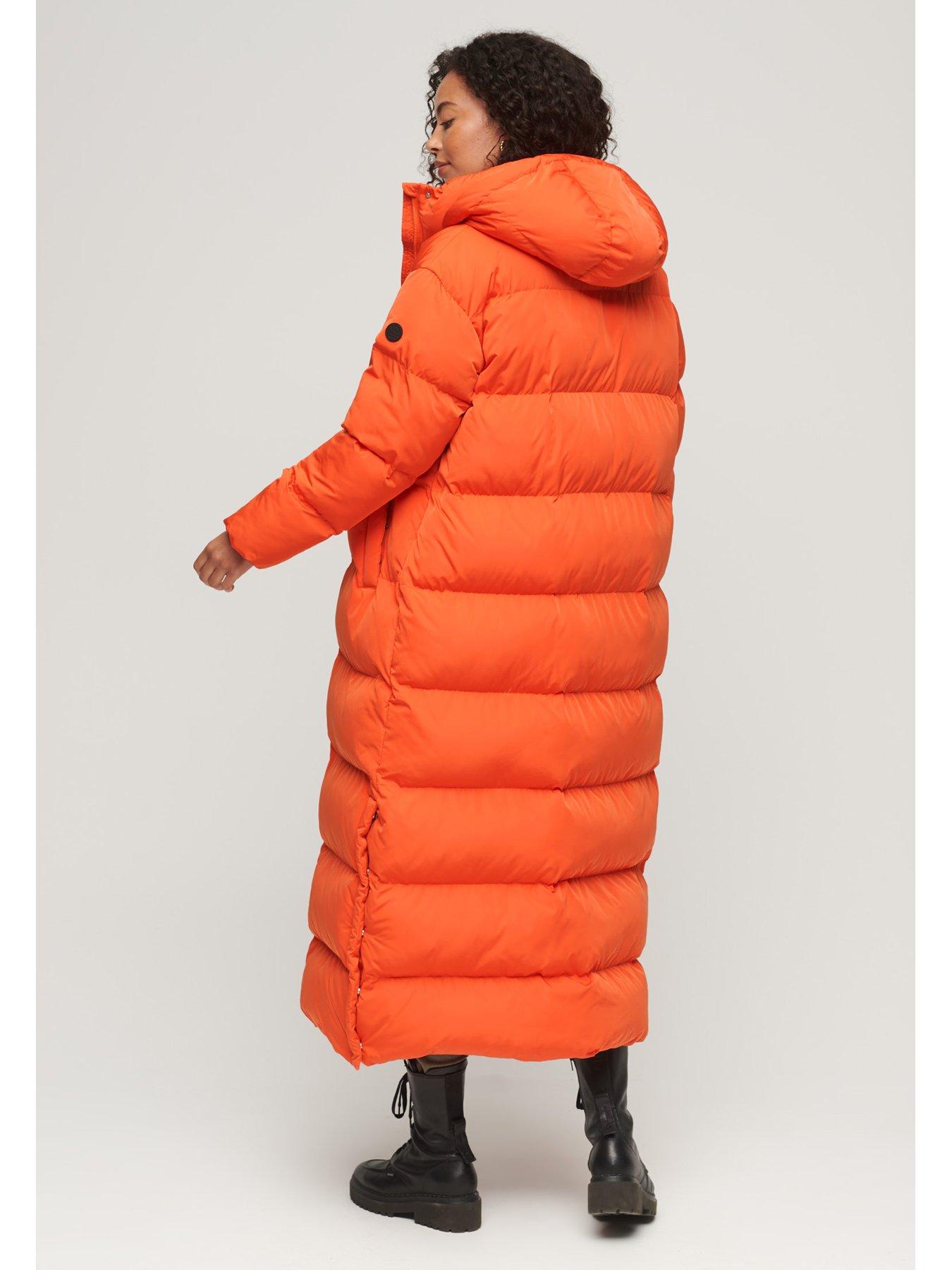 Maxi down on sale coat with hood