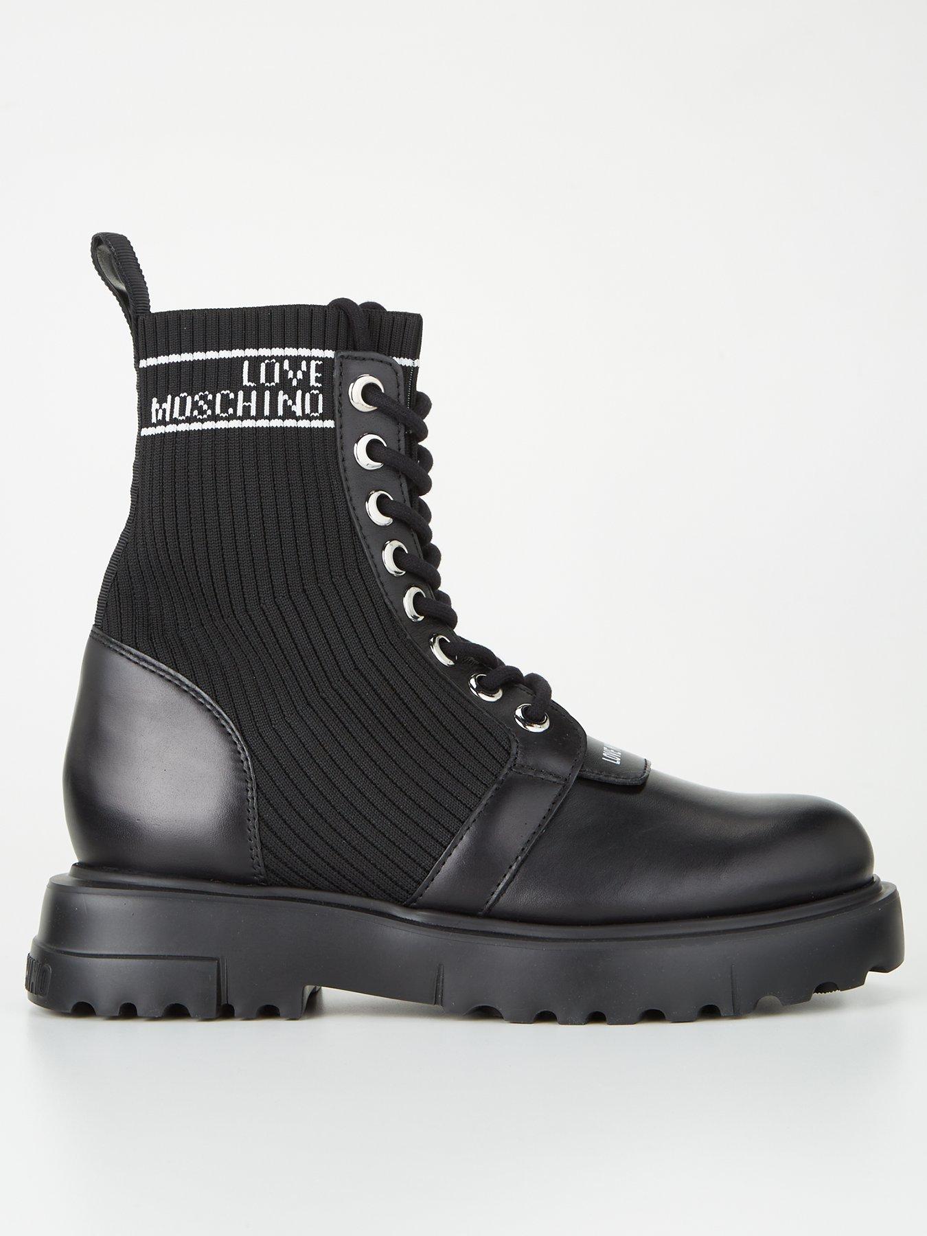 LOVE MOSCHINO Tall Sock Boot Black very